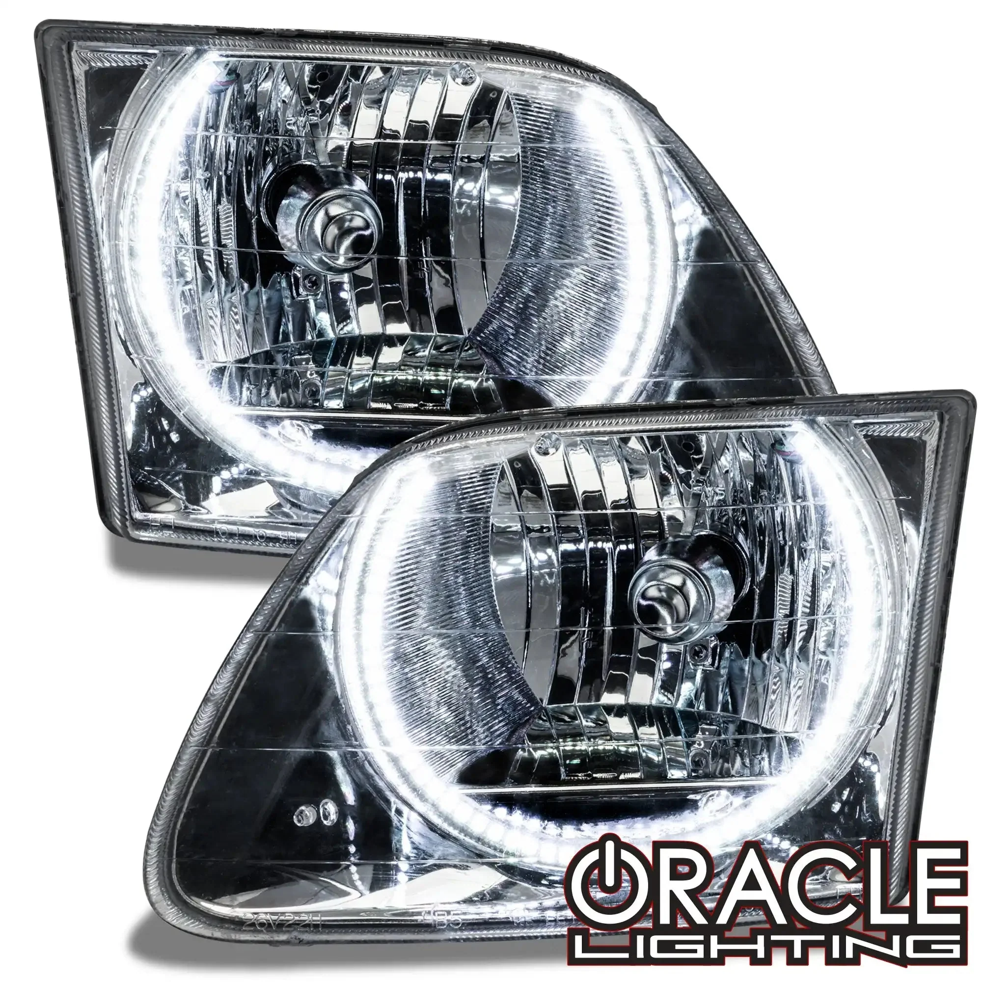 ORACLE Lighting 1997-2003 Ford F-150/F-250 Super Duty Pre-Assembled Halo Headlights - Chrome Housing