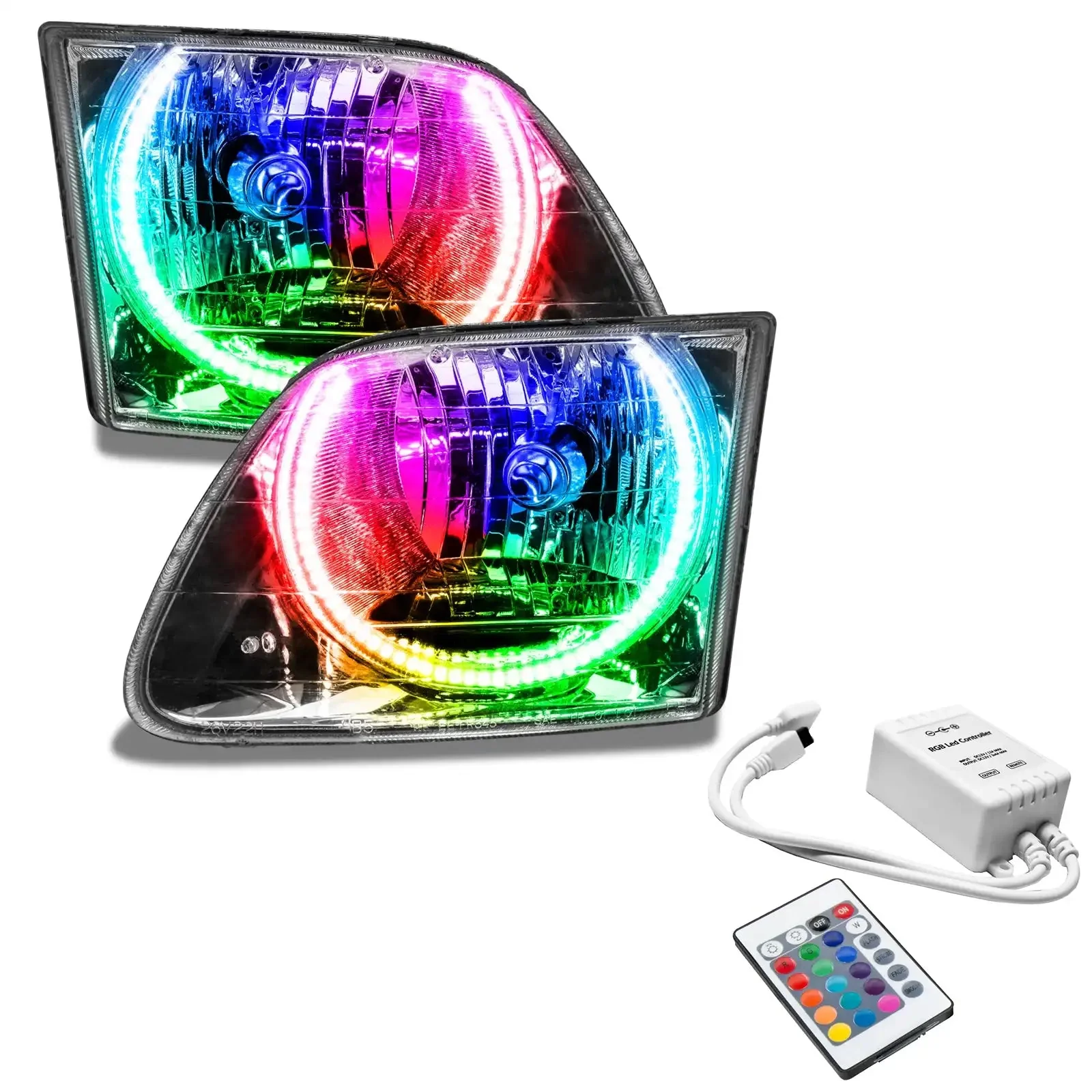 ORACLE Lighting 1997-2003 Ford F-150/F-250 Super Duty Pre-Assembled Halo Headlights - Chrome Housing - Image 8