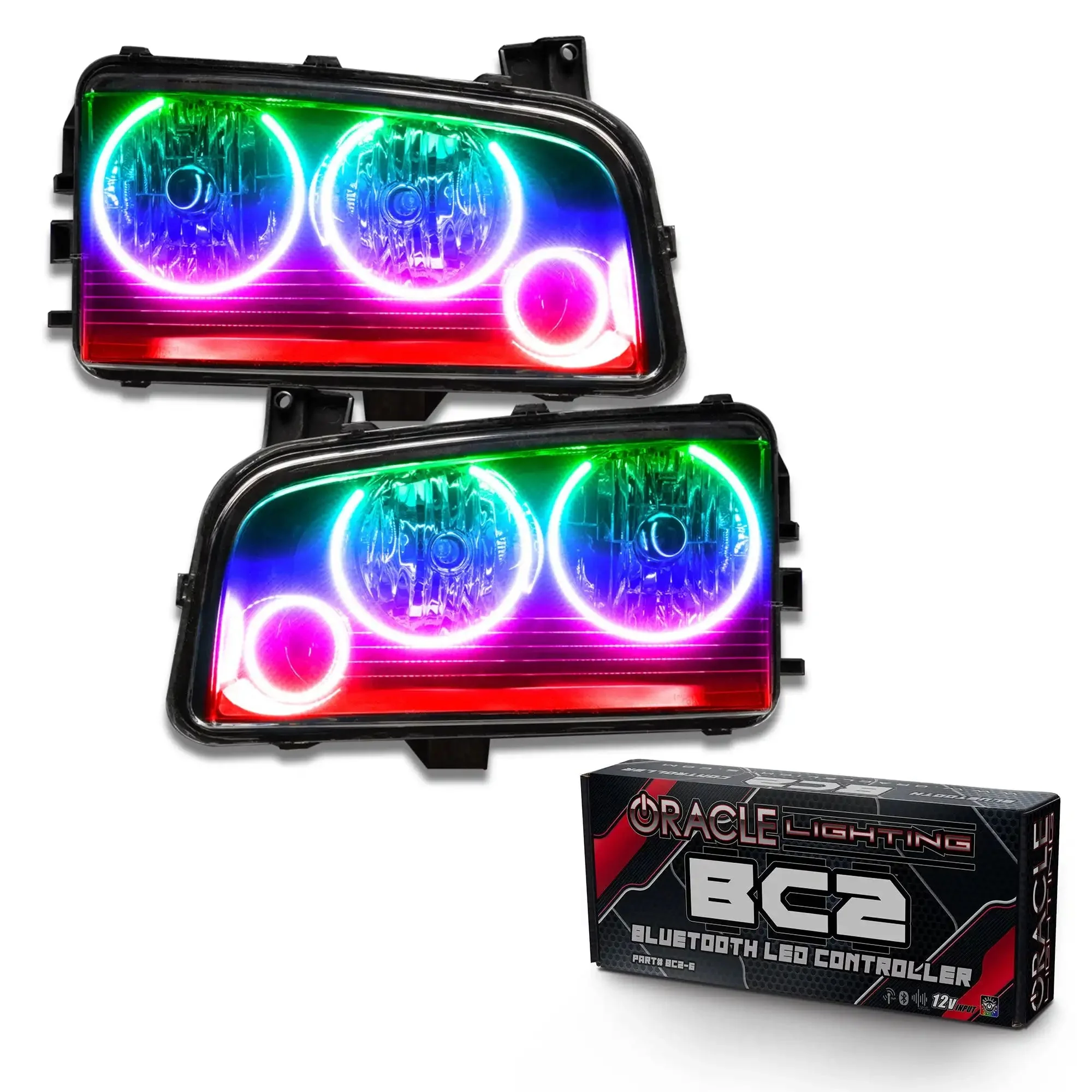 2005-2010 Dodge Charger Pre-Assembled Headlights - Non HID - Triple Halo - Image 10