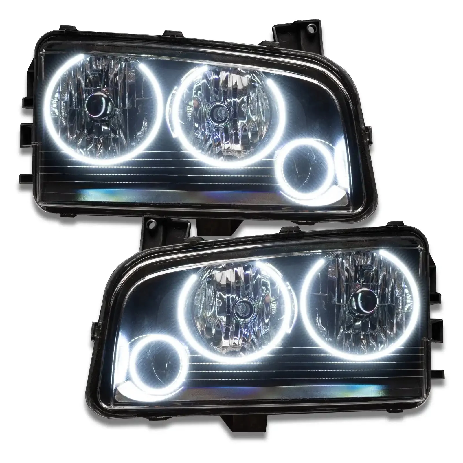 2005-2010 Dodge Charger Pre-Assembled Headlights - Non HID - Triple Halo - Image 6