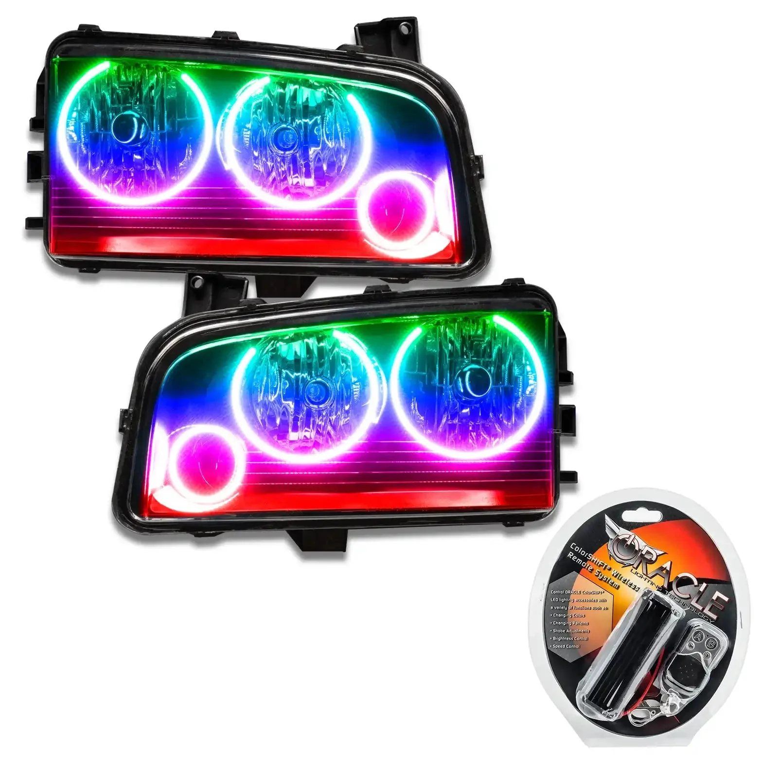 2005-2010 Dodge Charger Pre-Assembled Headlights - Non HID - Triple Halo - Image 8