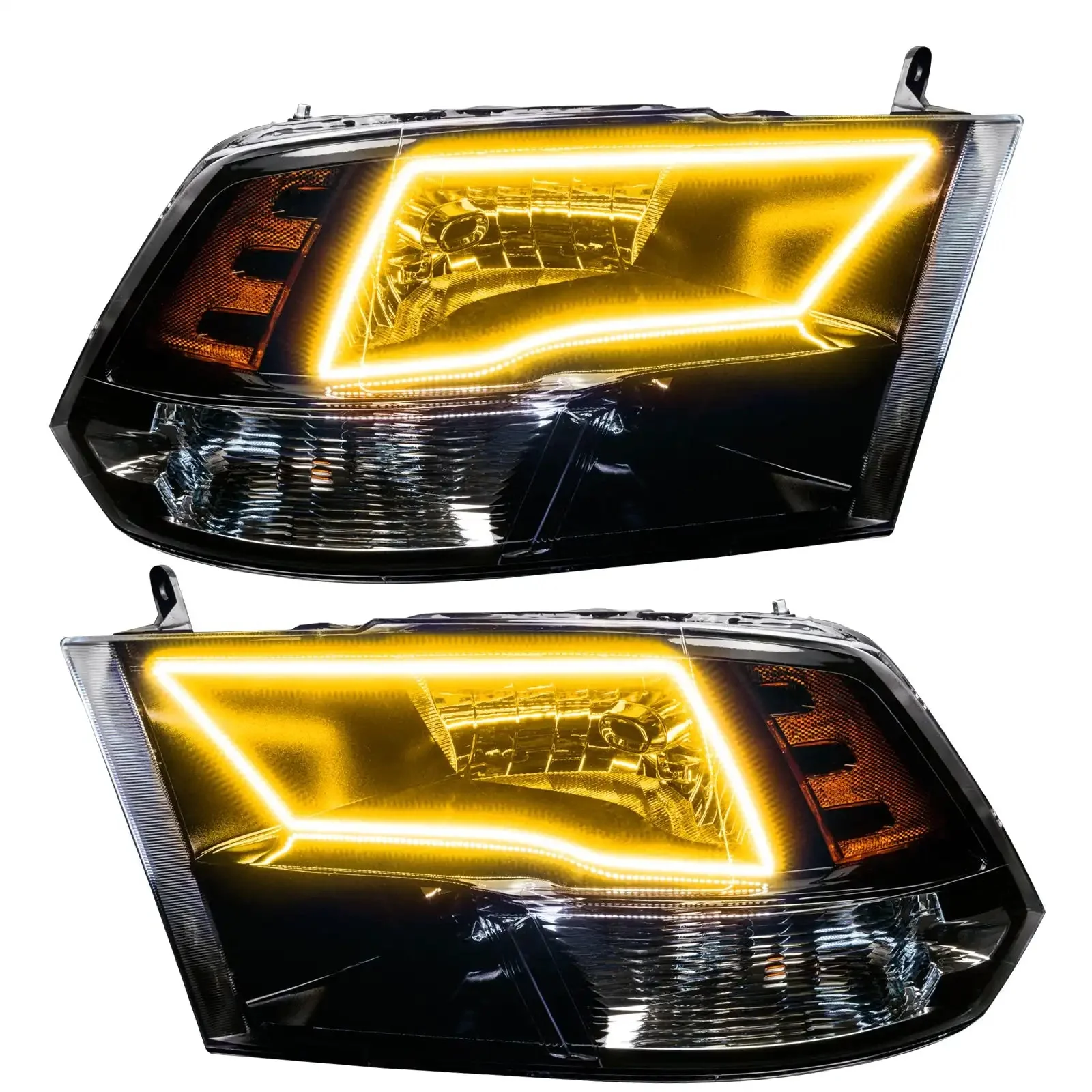 ORACLE Lighting 2009-2018 RAM ColorSHIFT Switchback Quad Pre-Assembled Halo Headlights - Black Housing - Image 13