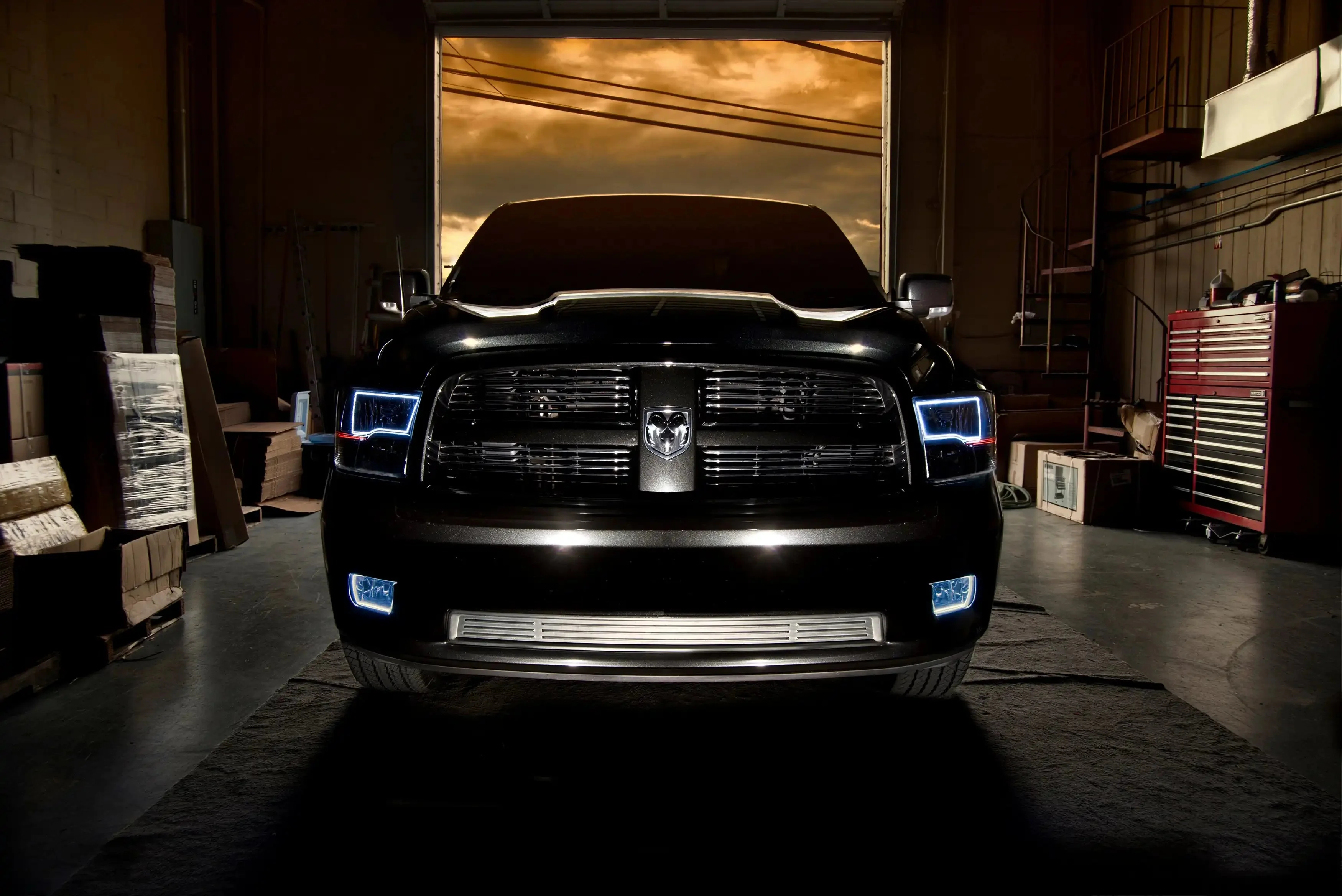 ORACLE Lighting 2009-2018 RAM ColorSHIFT Switchback Quad Pre-Assembled Halo Headlights - Black Housing - Image 17