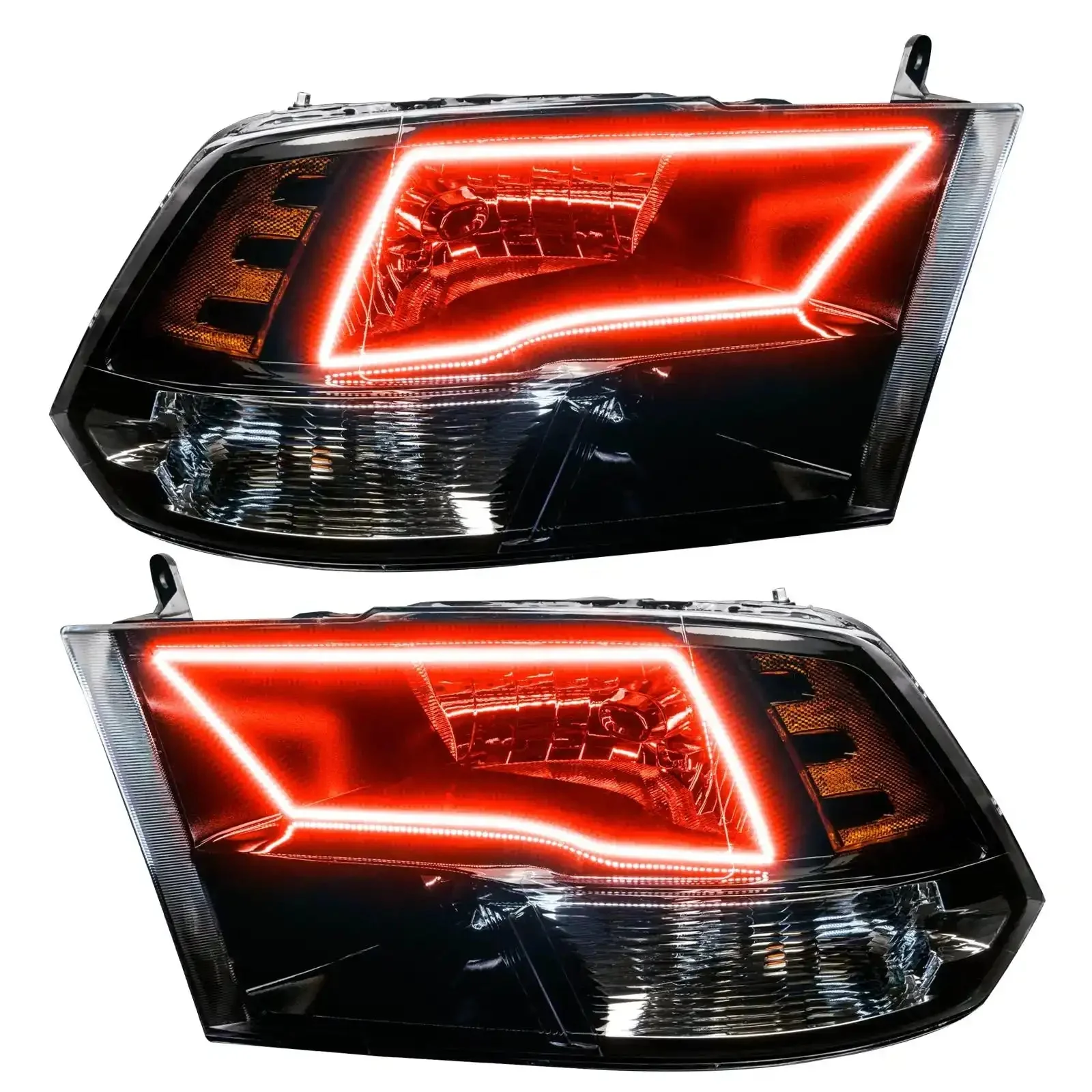 ORACLE Lighting 2009-2018 RAM ColorSHIFT Switchback Quad Pre-Assembled Halo Headlights - Black Housing - Image 27