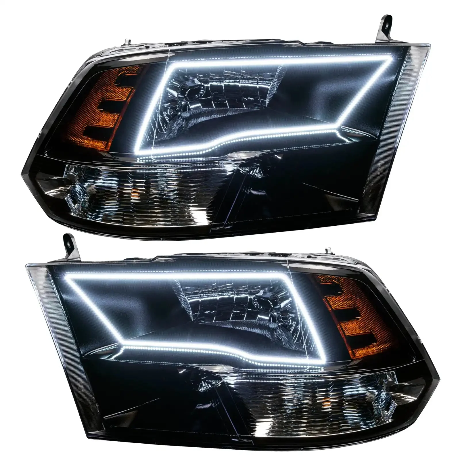 ORACLE Lighting 2009-2018 RAM ColorSHIFT Switchback Quad Pre-Assembled Halo Headlights - Black Housing - Image 8