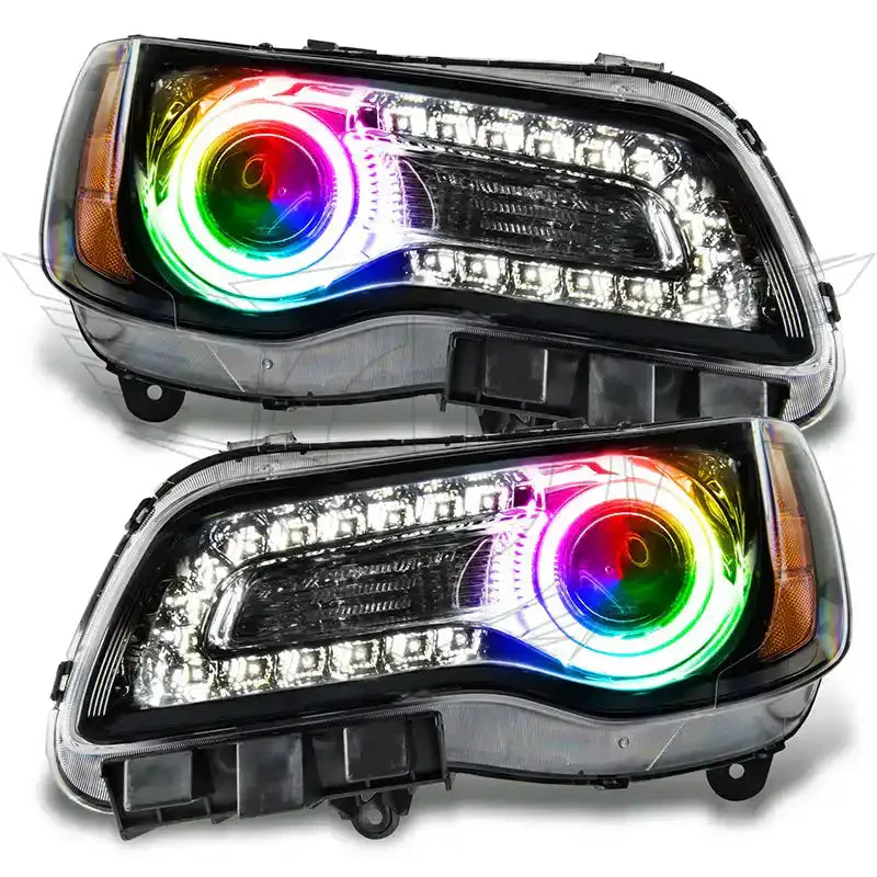2011-2014 Chrysler 300C NON HID Pre-Assembled Headlights - Black Housing - Image 19