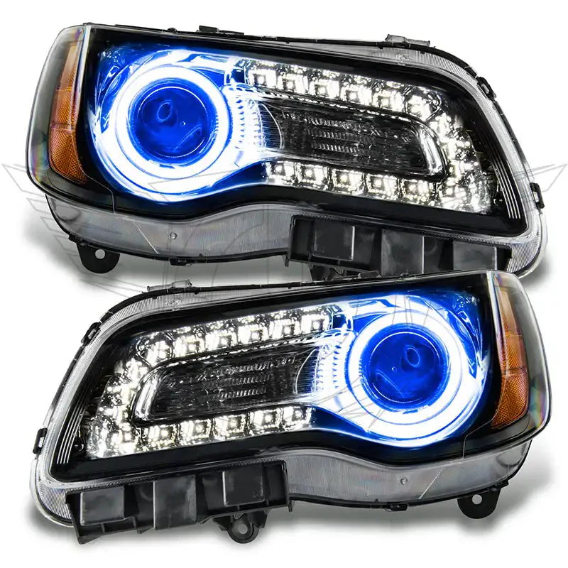 2011-2014 Chrysler 300C NON HID Pre-Assembled Headlights - Black Housing - Image 3