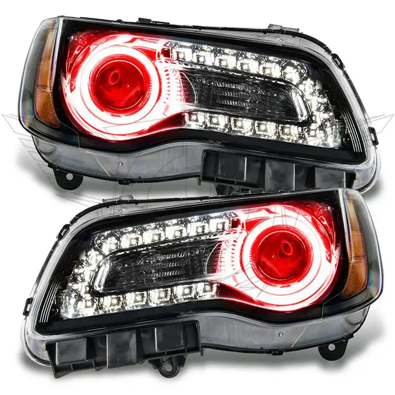 2011-2014 Chrysler 300C NON HID Pre-Assembled Headlights - Black Housing - Image 4
