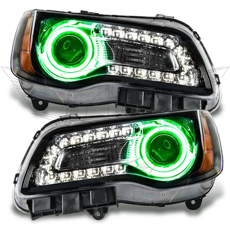 2011-2014 Chrysler 300C NON HID Pre-Assembled Headlights - Black Housing - Image 5