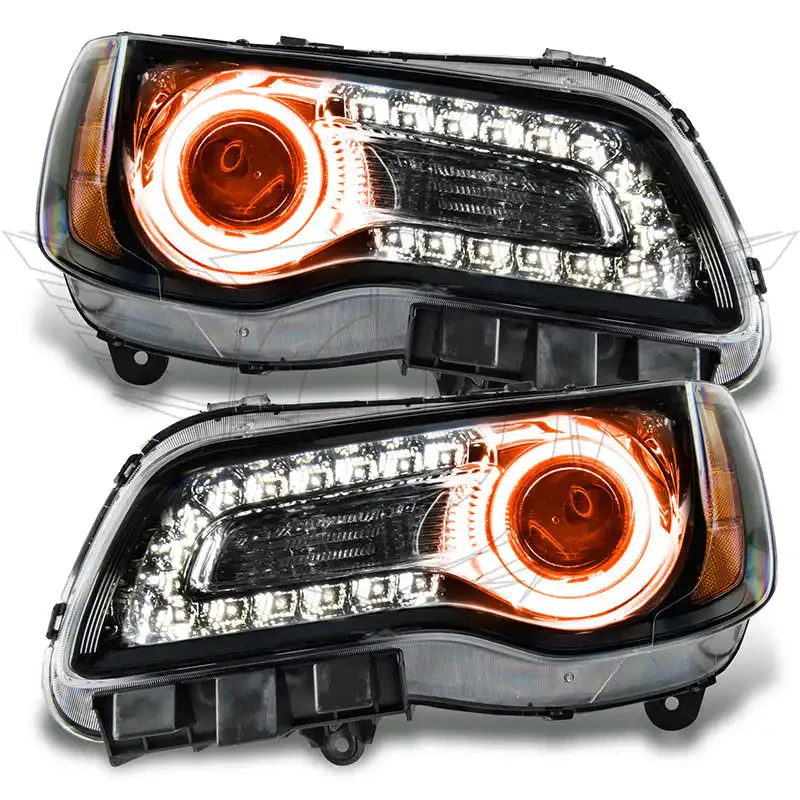 2011-2014 Chrysler 300C NON HID Pre-Assembled Headlights - Black Housing - Image 6