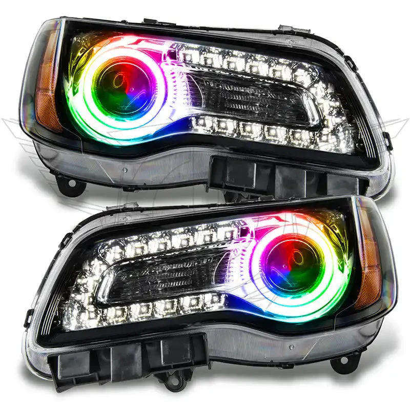 2011-2014 Chrysler 300C NON HID Pre-Assembled Headlights - Black Housing - Image 8