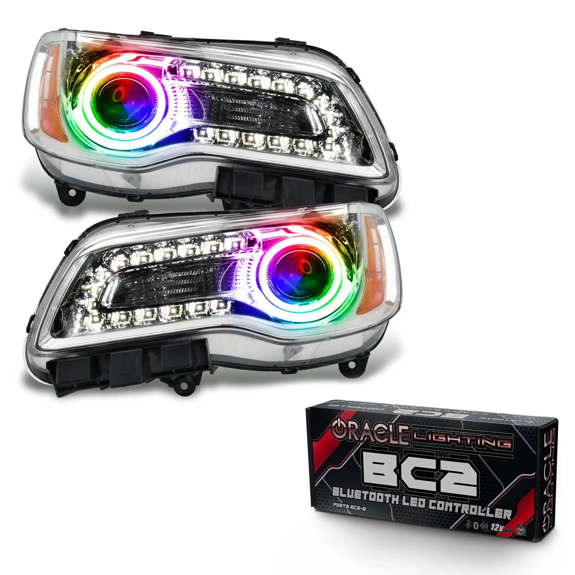 ORACLE Lighting 2011-2014 Chrysler 300C NON HID Pre-Assembled Halo Headlights - Chrome Housing - Image 10