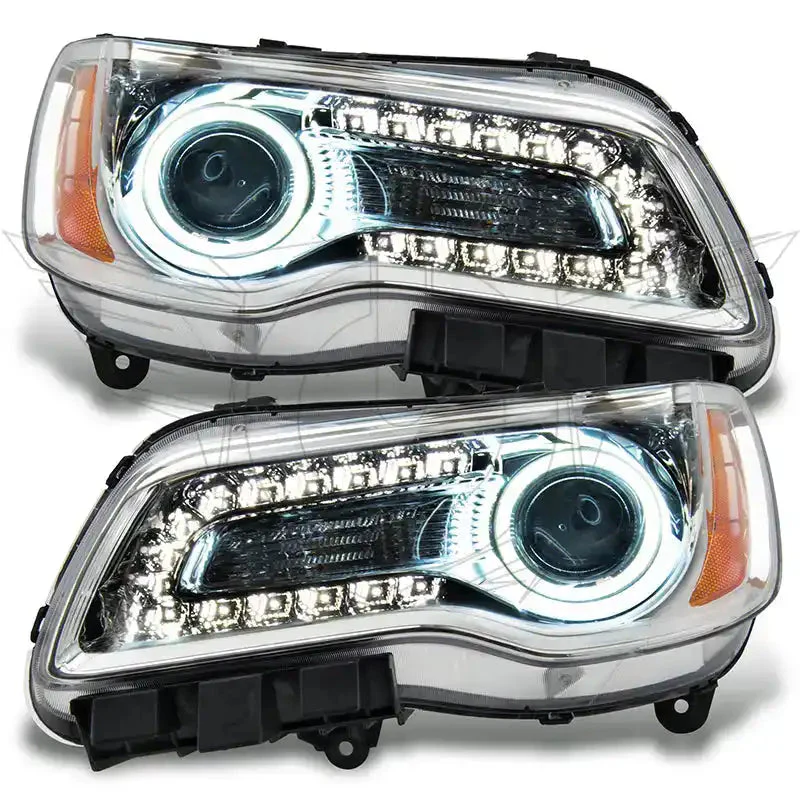 ORACLE Lighting 2011-2014 Chrysler 300C NON HID Pre-Assembled Halo Headlights - Chrome Housing - Image 11
