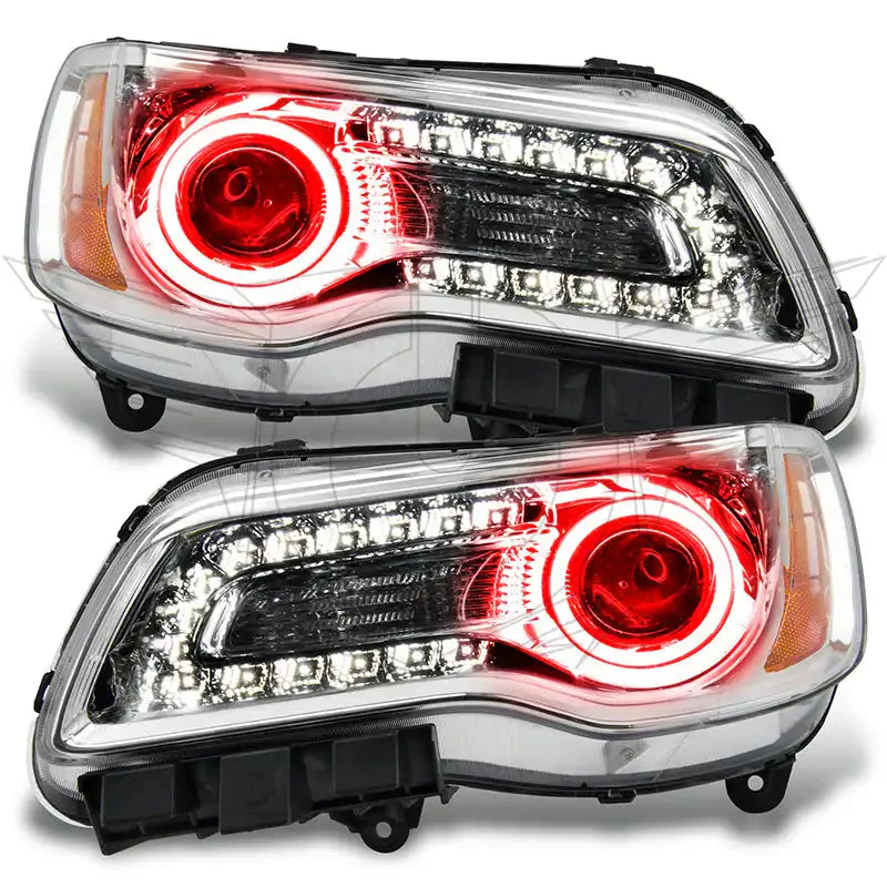ORACLE Lighting 2011-2014 Chrysler 300C NON HID Pre-Assembled Halo Headlights - Chrome Housing - Image 4