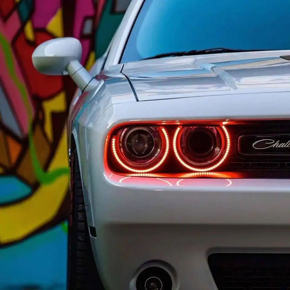 ORACLE Lighting 2015-2023 Dodge Challenger Dynamic ColorSHIFT Headlight Halo Kit - Surface Mount - Image 5