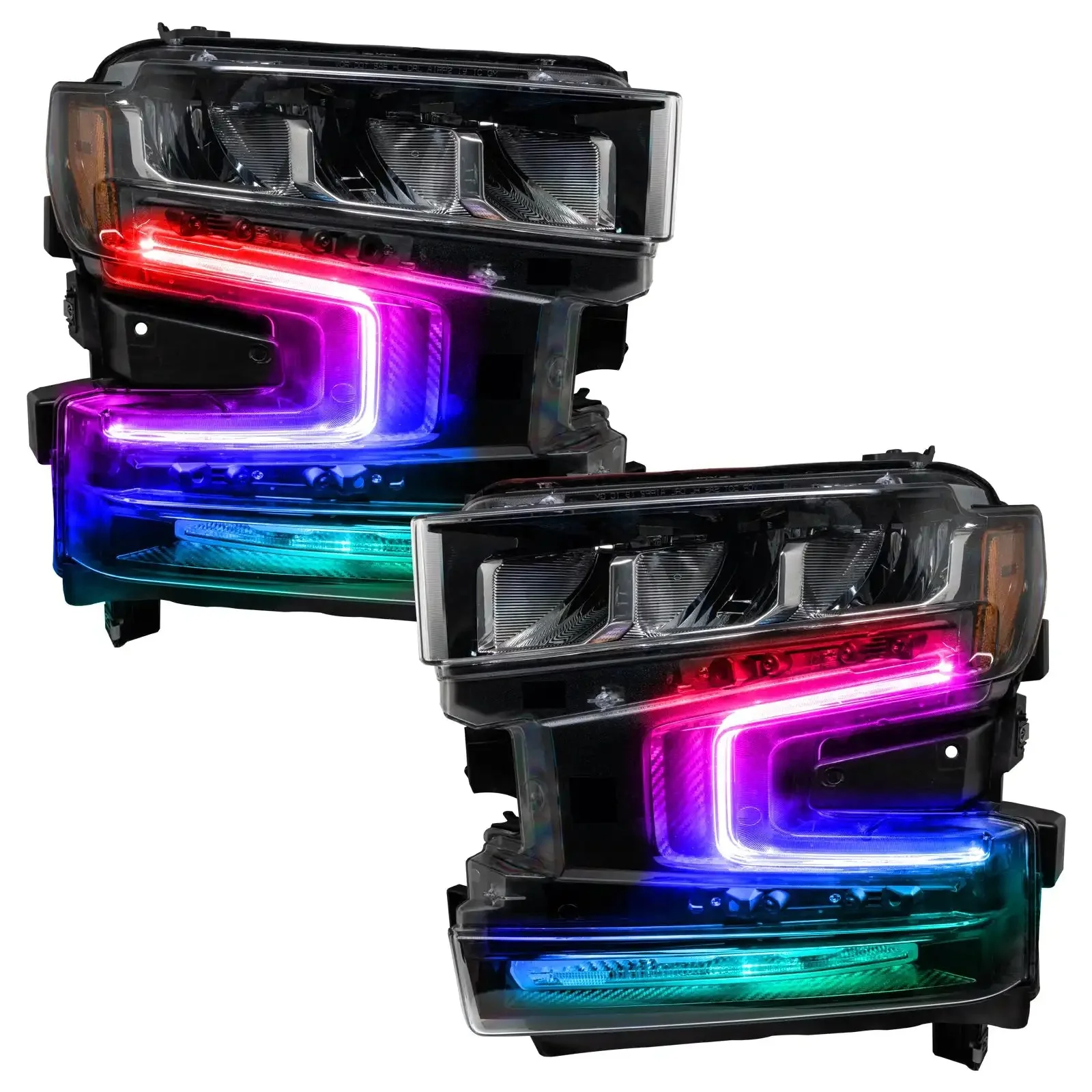 ORACLE Lighting 2019-2022 Chevrolet Silverado 1500 ColorSHIFT RGB+W Headlight DRL Upgrade Kit - Image 13