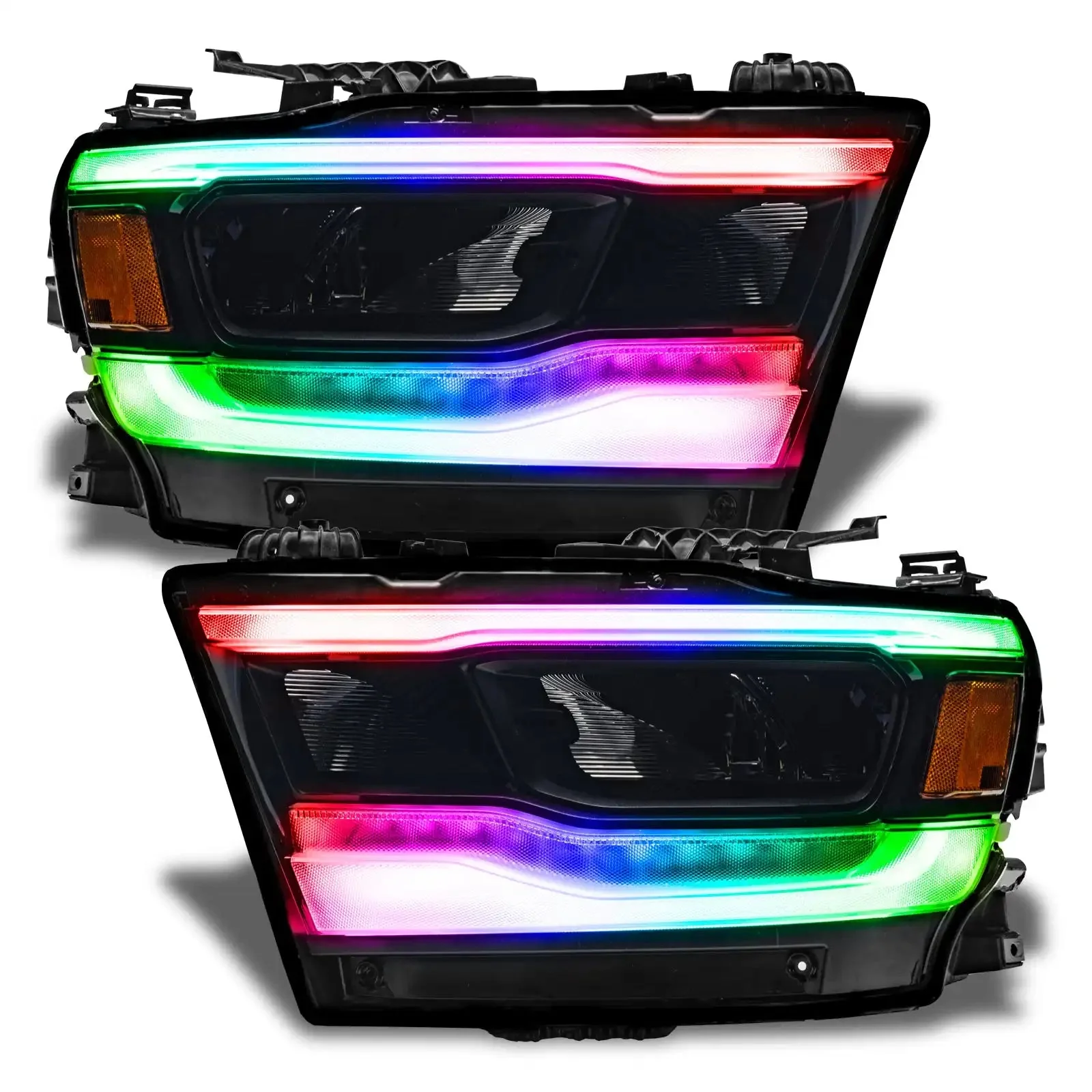ORACLE Lighting 2019-2024 Dodge RAM 1500 ColorSHIFT RGB+W Headlight DRL Upgrade Kit - Reflector LED Headlights - Image 6