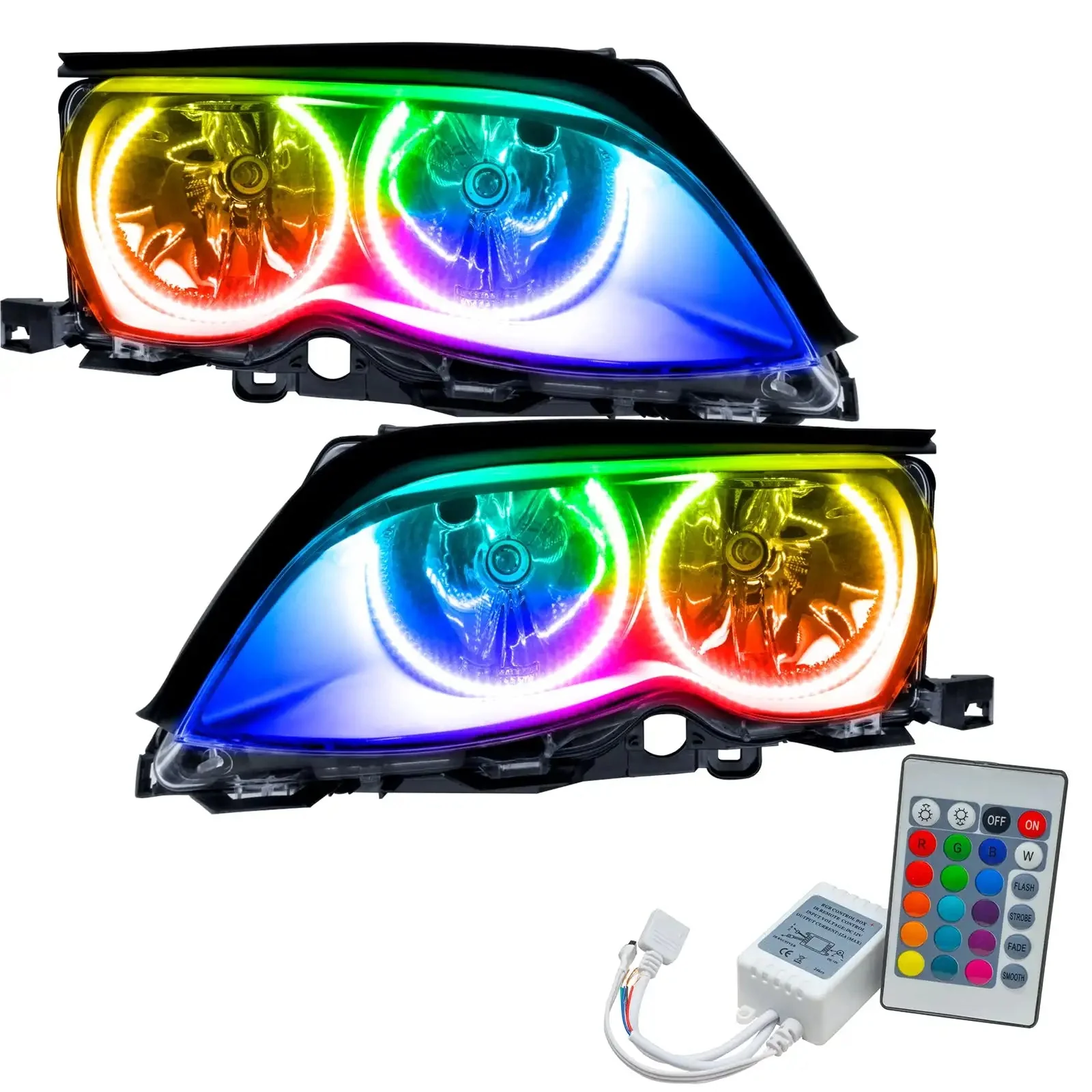 ORACLE Lighting 2002-2005 BMW 3 Series Pre-Assembled Halo Headlights - Black Housing - Image 6