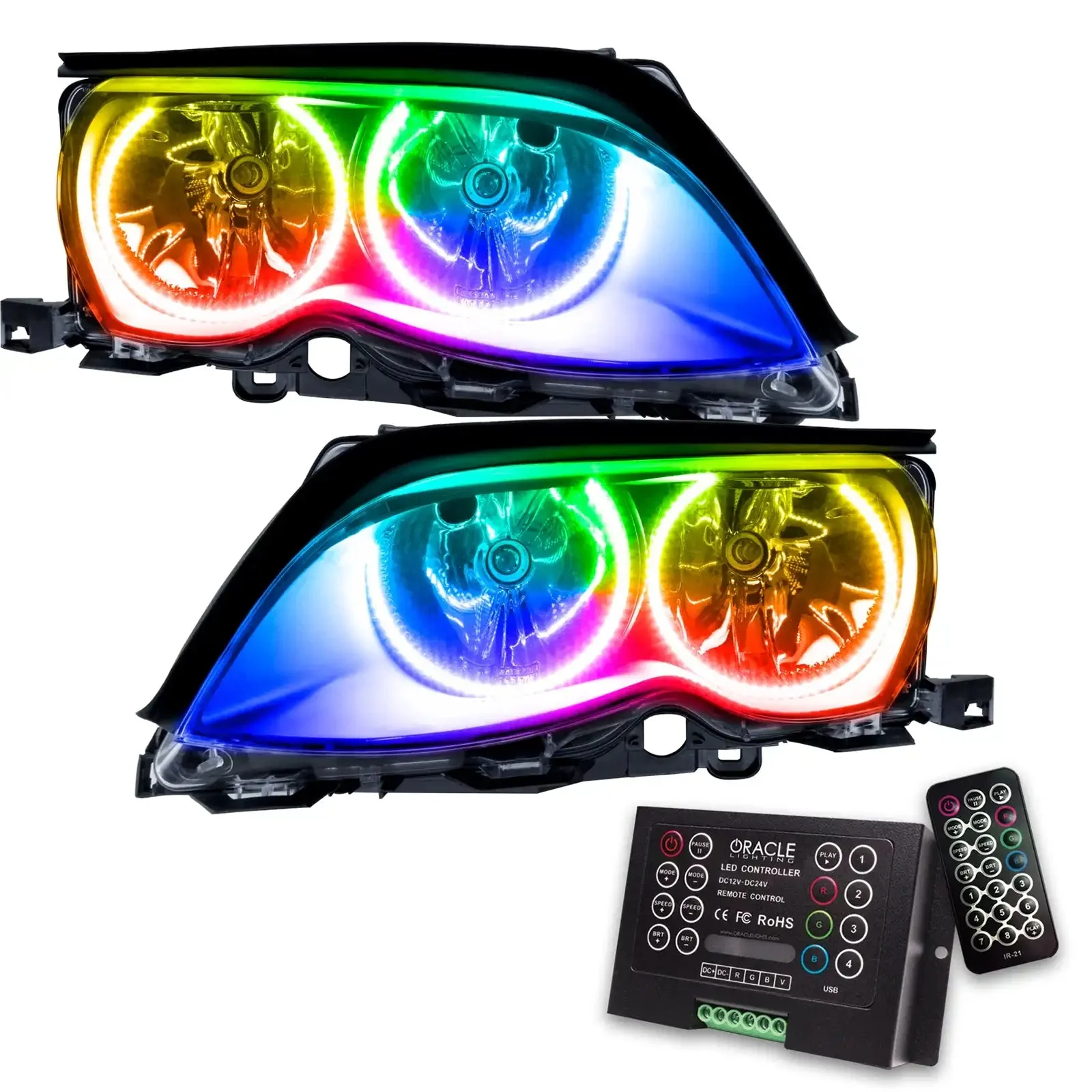 ORACLE Lighting 2002-2005 BMW 3 Series Pre-Assembled Halo Headlights - Black Housing - Image 8