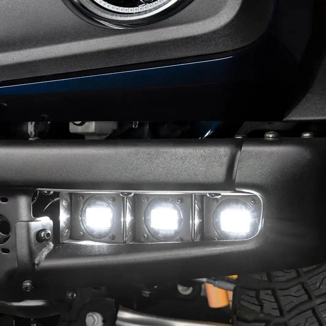 2021-2026 Ford Bronco Triple LED Fog Light Kit - Steel Modular Bumper | 90W - Image 16