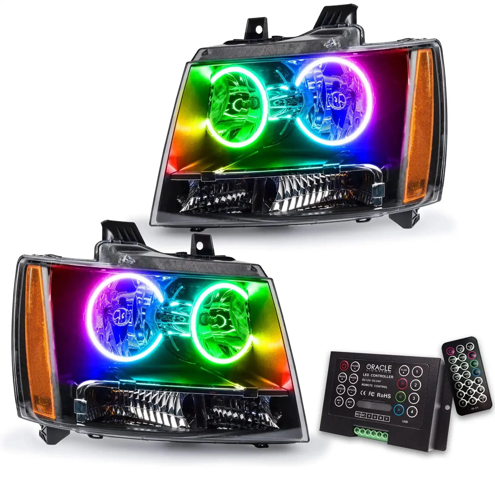 ORACLE Lighting 2007-2013 Chevrolet Avalanche Pre-Assembled Halo Headlights - Image 11