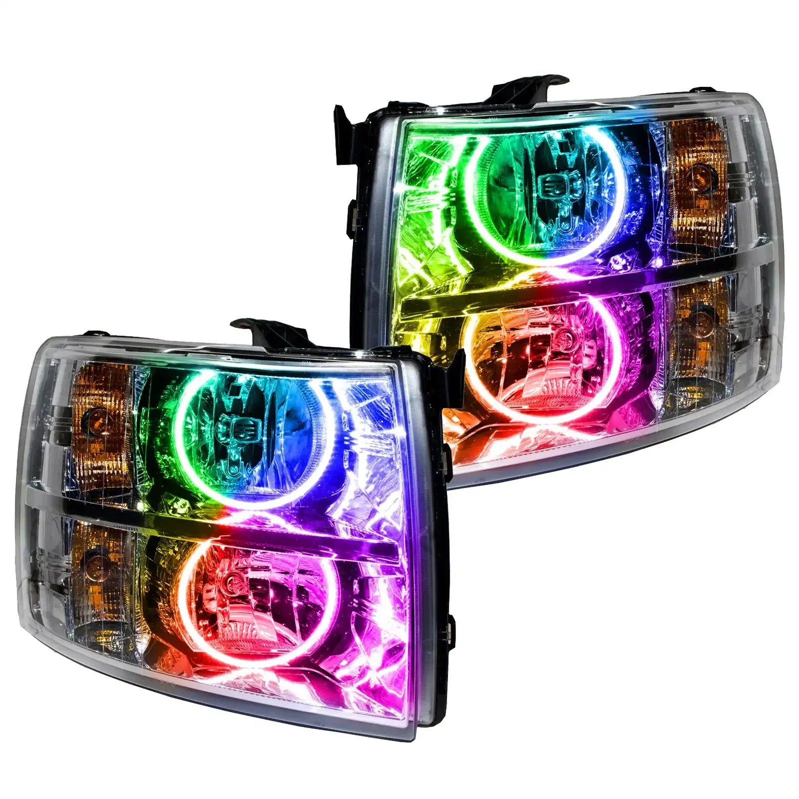 ORACLE Lighting 2007-2013 Chevy Silverado Pre-Assembled Halo Headlights - Chrome Housing - Image 10