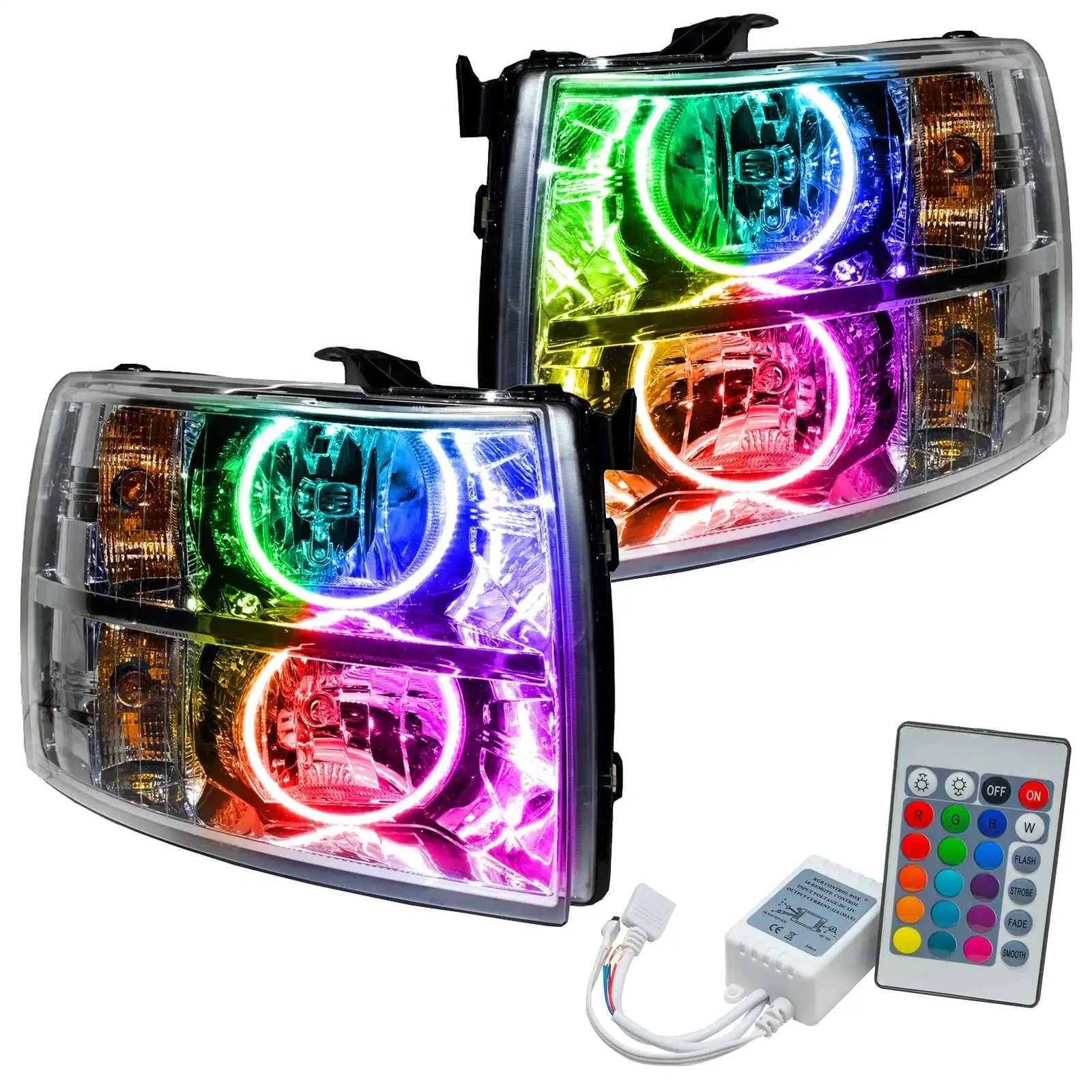 ORACLE Lighting 2007-2013 Chevy Silverado Pre-Assembled Halo Headlights - Chrome Housing - Image 11