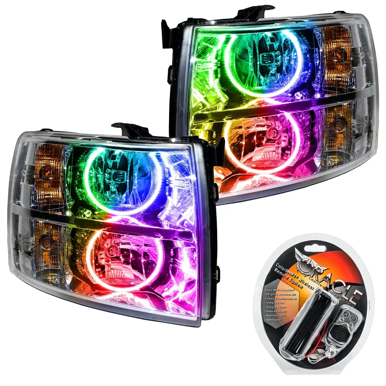 ORACLE Lighting 2007-2013 Chevy Silverado Pre-Assembled Halo Headlights - Chrome Housing - Image 12