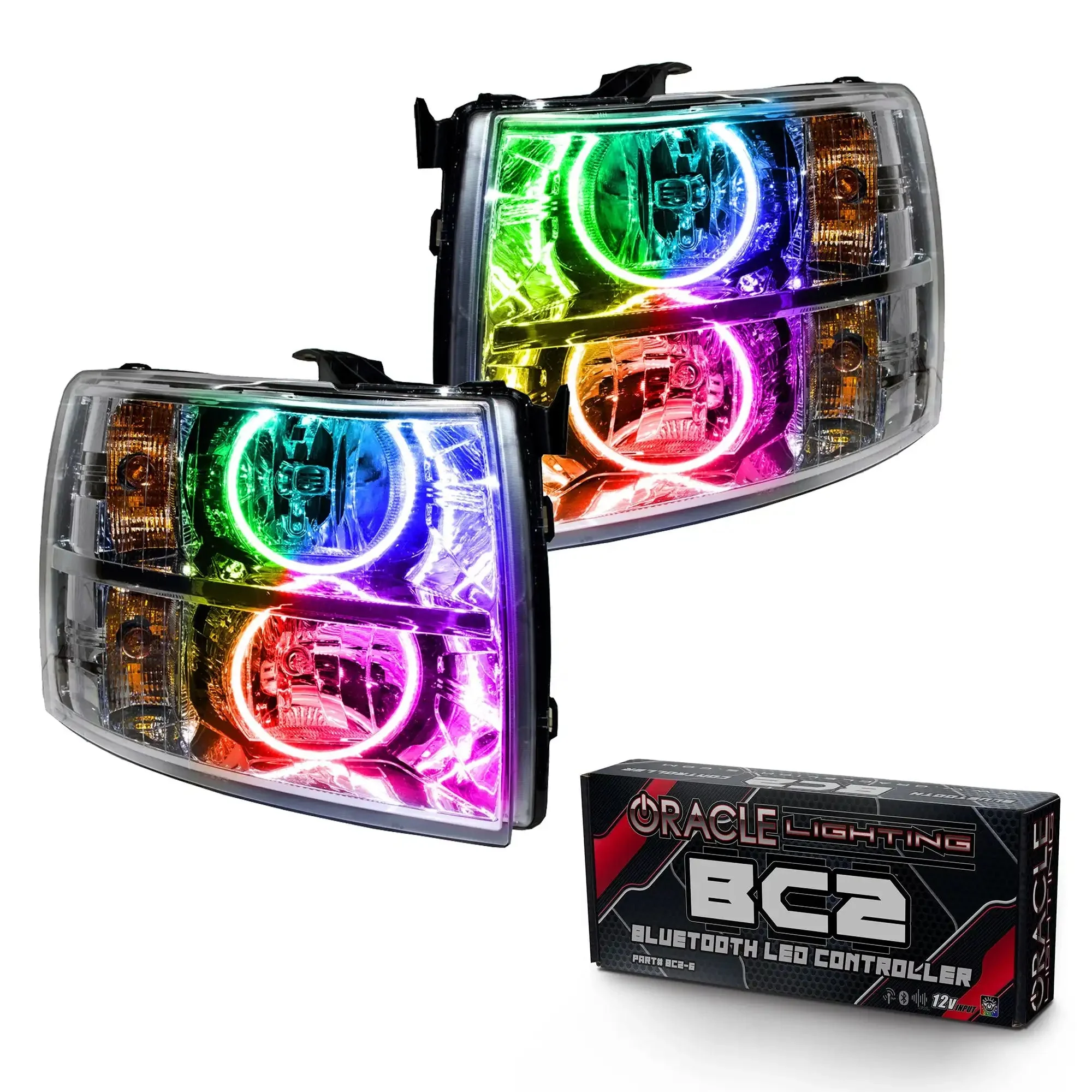 ORACLE Lighting 2007-2013 Chevy Silverado Pre-Assembled Halo Headlights - Chrome Housing - Image 14