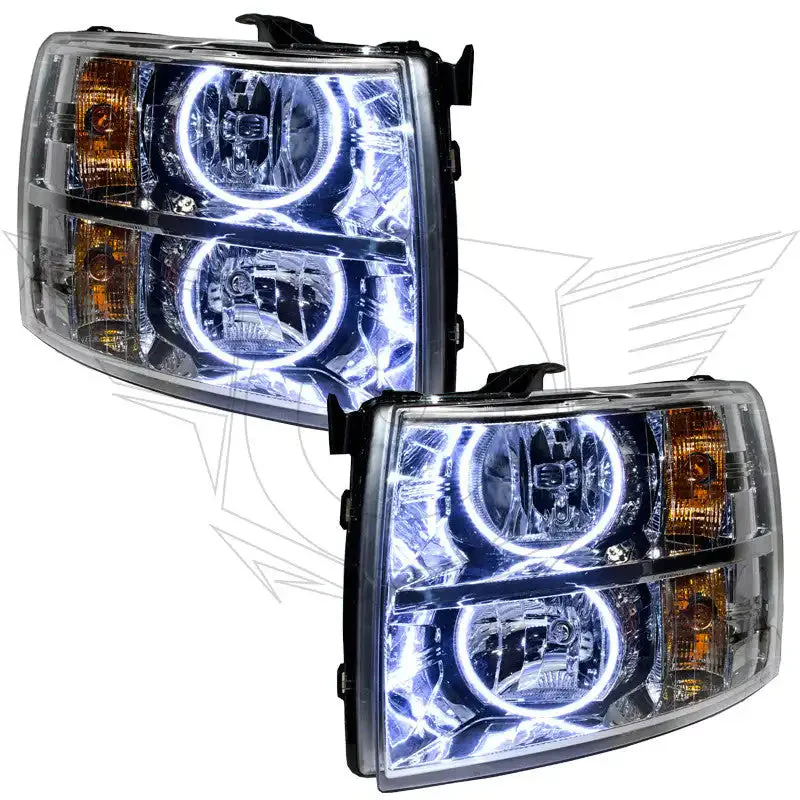 ORACLE Lighting 2007-2013 Chevy Silverado Pre-Assembled Halo Headlights - Chrome Housing - Image 6