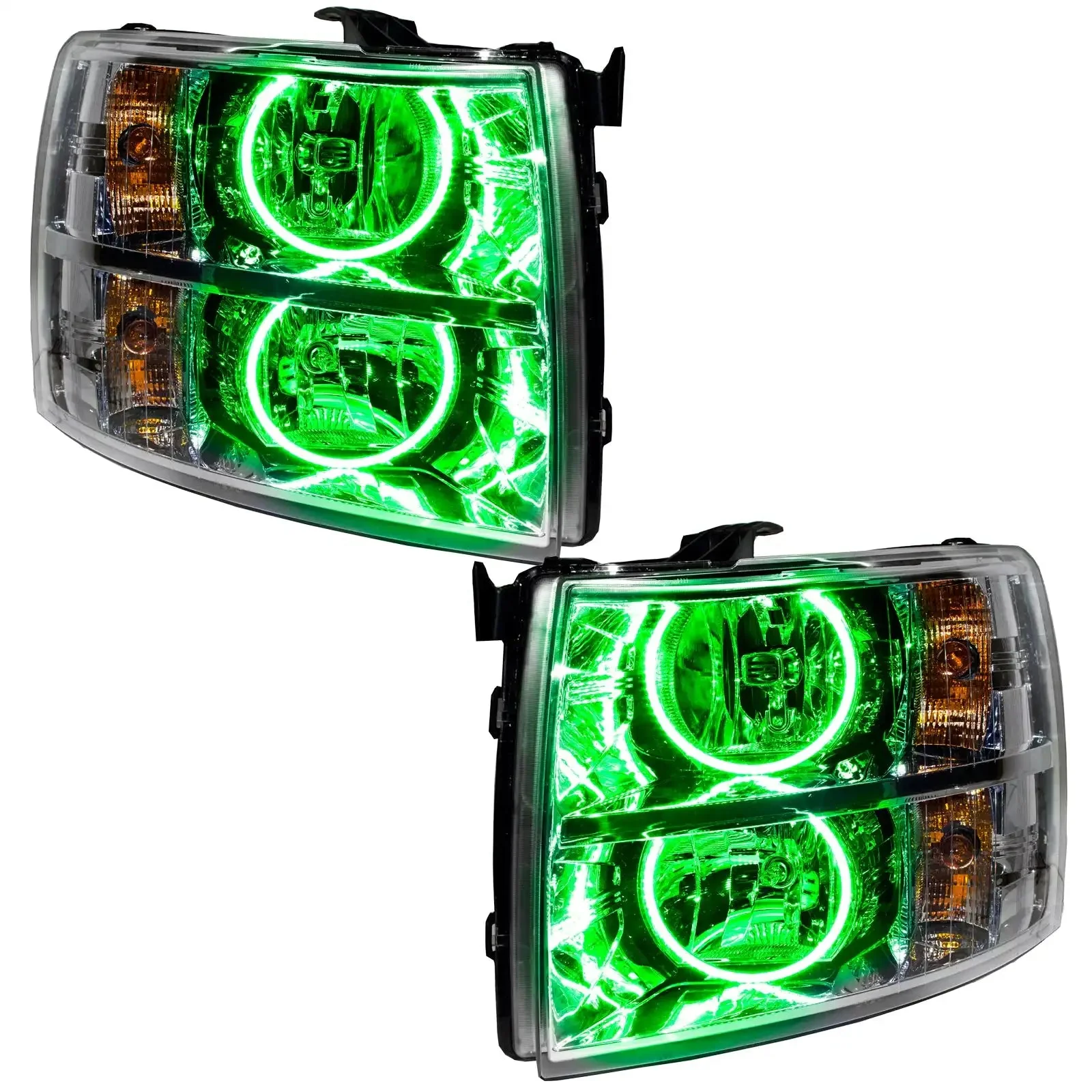 ORACLE Lighting 2007-2013 Chevy Silverado Pre-Assembled Halo Headlights - Chrome Housing - Image 9
