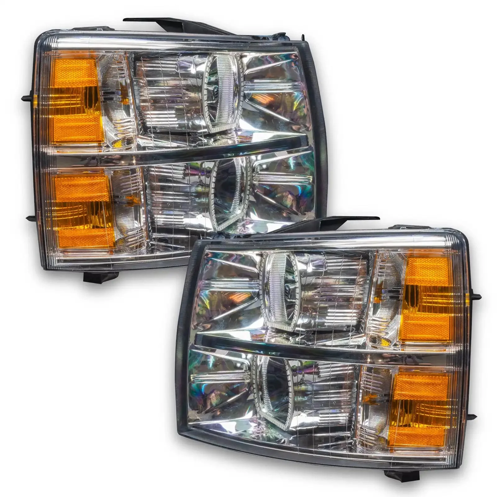 ORACLE Lighting 2007-2013 Chevrolet Silverado Pre-Assembled LED Square Style Halo Headlights - (Chrome Housing) - Image 3