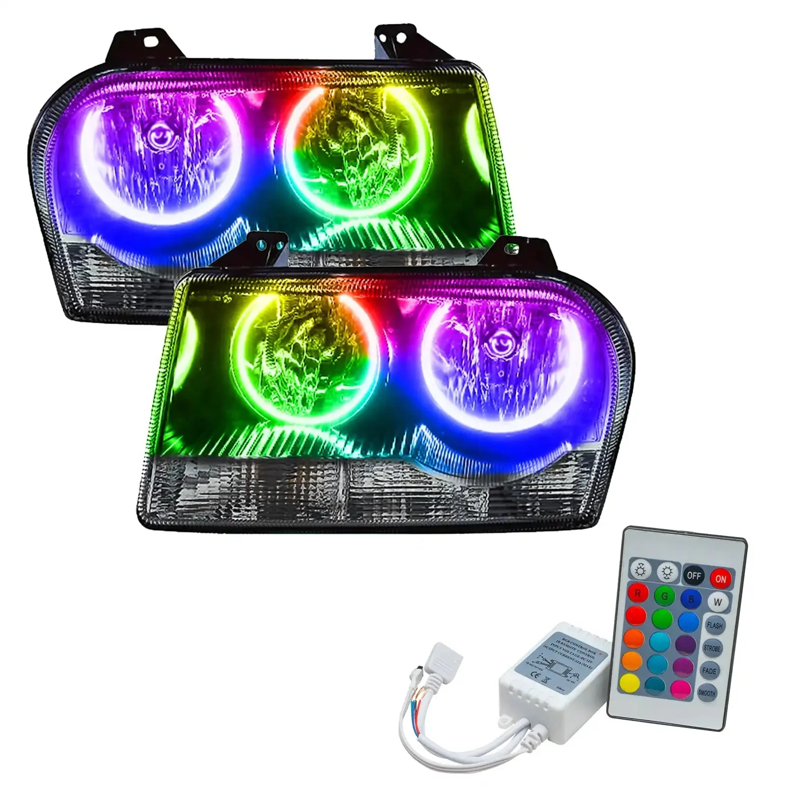 ORACLE Lighting 2005-2010 Chrysler 300 Base V6 Pre-Assembled Halo Headlights - Non HID - Chrome Housing - Image 6