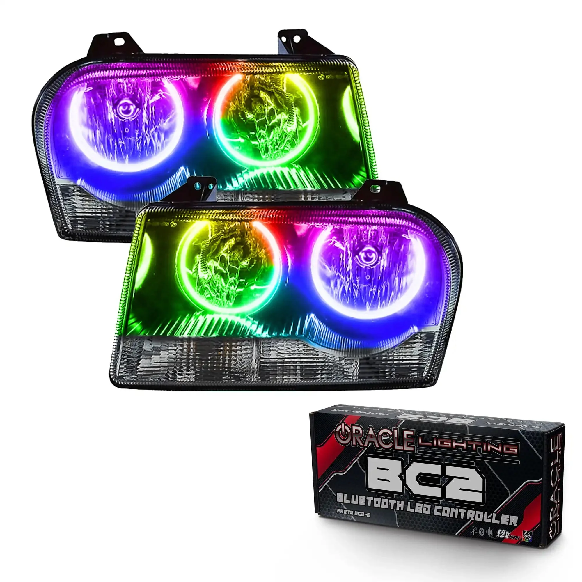ORACLE Lighting 2005-2010 Chrysler 300 Base V6 Pre-Assembled Halo Headlights - Non HID - Chrome Housing - Image 9