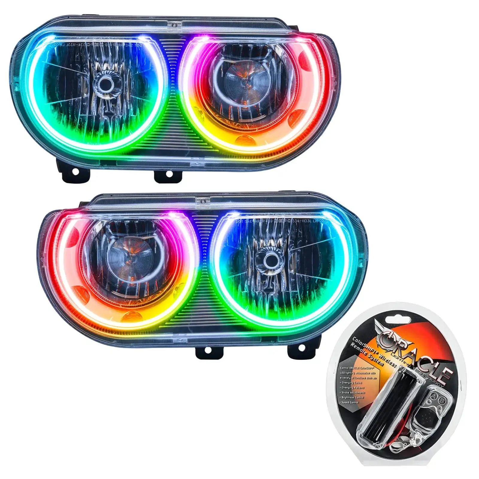 ORACLE Lighting 2008-2014 Dodge Challenger Pre-Assembled Halo Headlights - Non HID - Chrome - Image 10