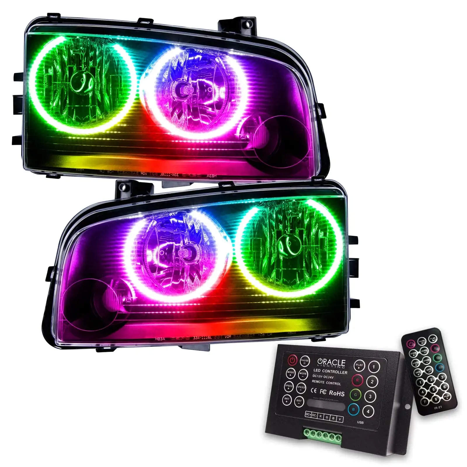 ORACLE Lighting 2005-2010 Dodge Charger Pre-Assembled Halo Headlights - Non HID - Image 11