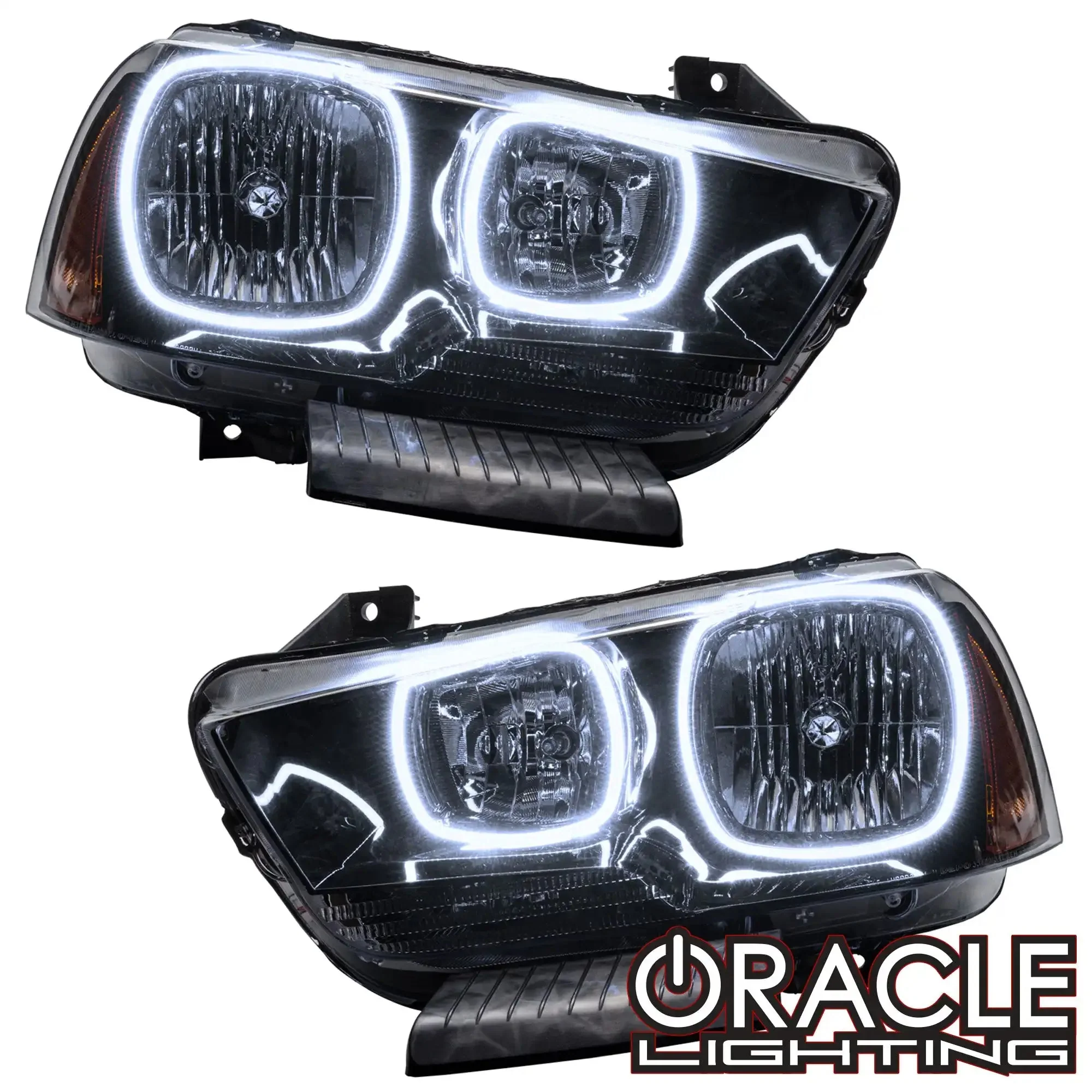 ORACLE Lighting 2011-2014 Dodge Charger Pre-Assembled Halo Headlights - Non HID - Black Housing