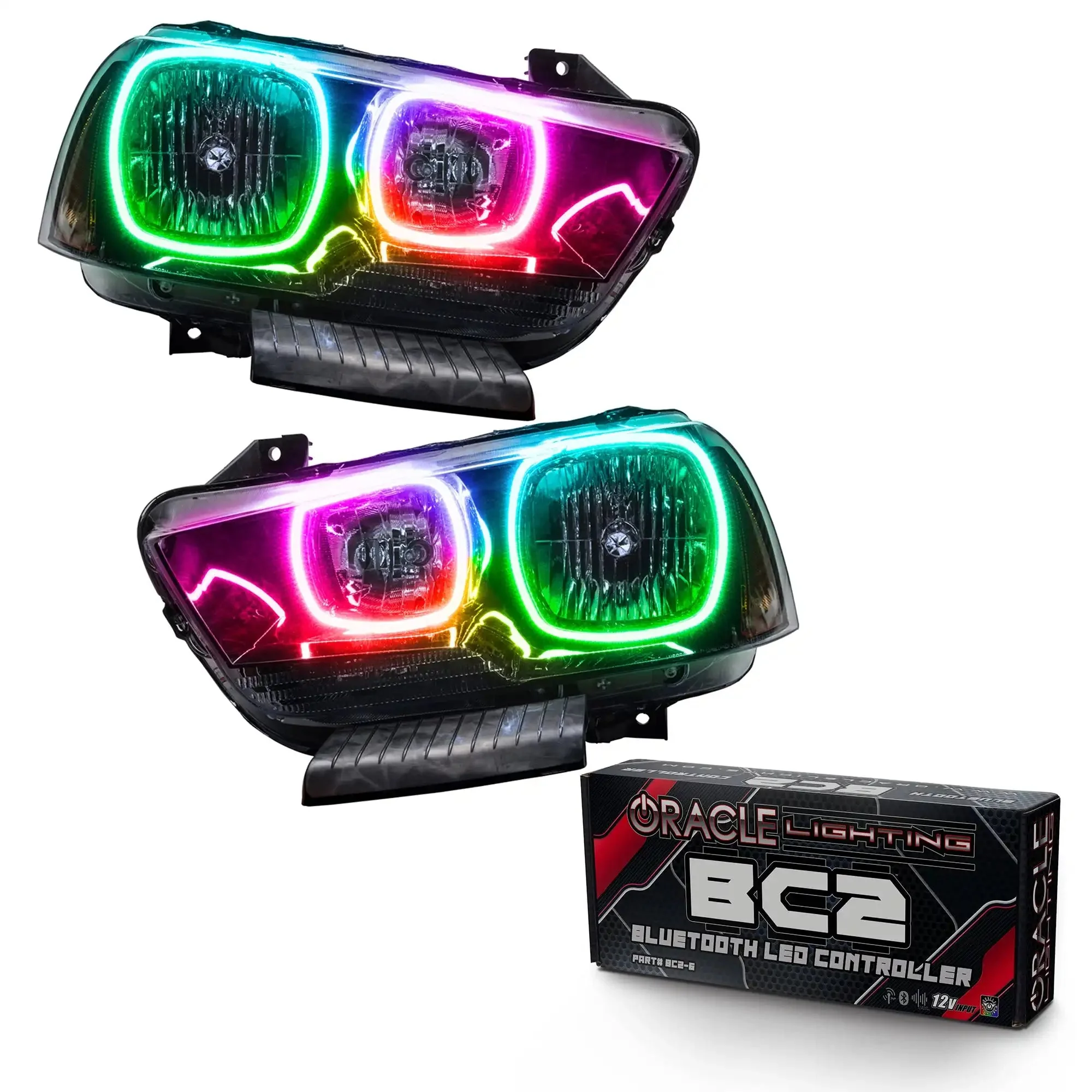 ORACLE Lighting 2011-2014 Dodge Charger Pre-Assembled Halo Headlights - Non HID - Black Housing - Image 11