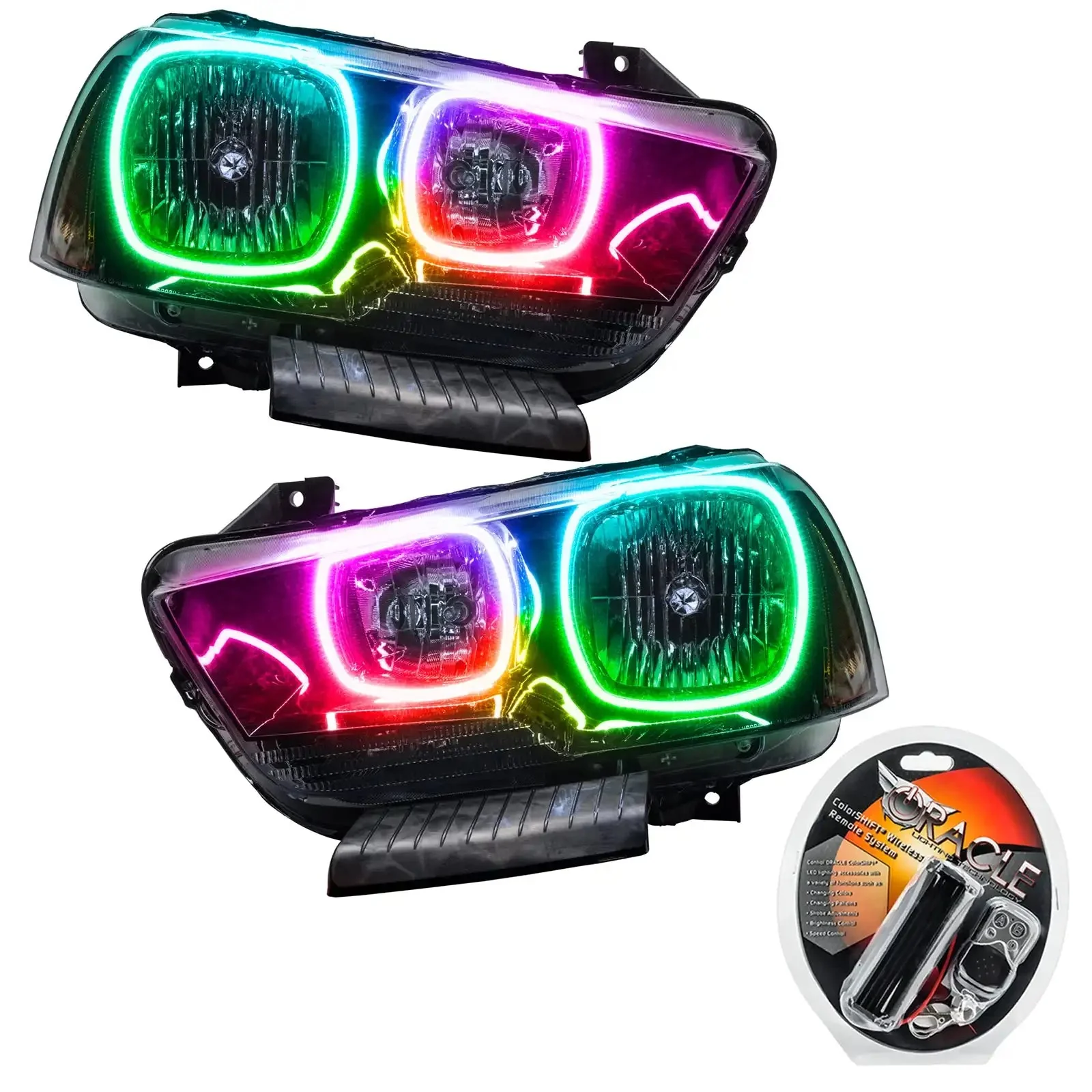 ORACLE Lighting 2011-2014 Dodge Charger Pre-Assembled Halo Headlights - Non HID - Black Housing - Image 9