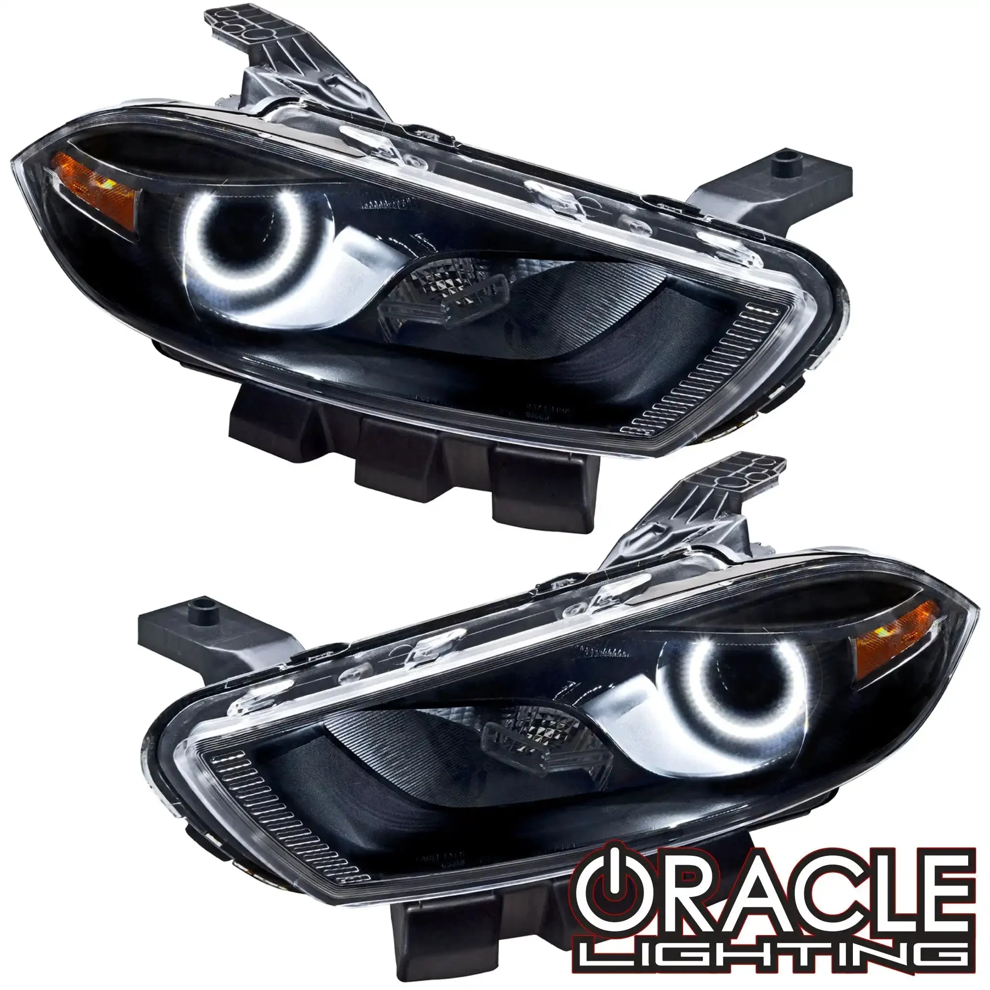 ORACLE Lighting 2013-2016 Dodge Dart Pre-Assembled Halo Headlights - Black Housing (Halogen Style)