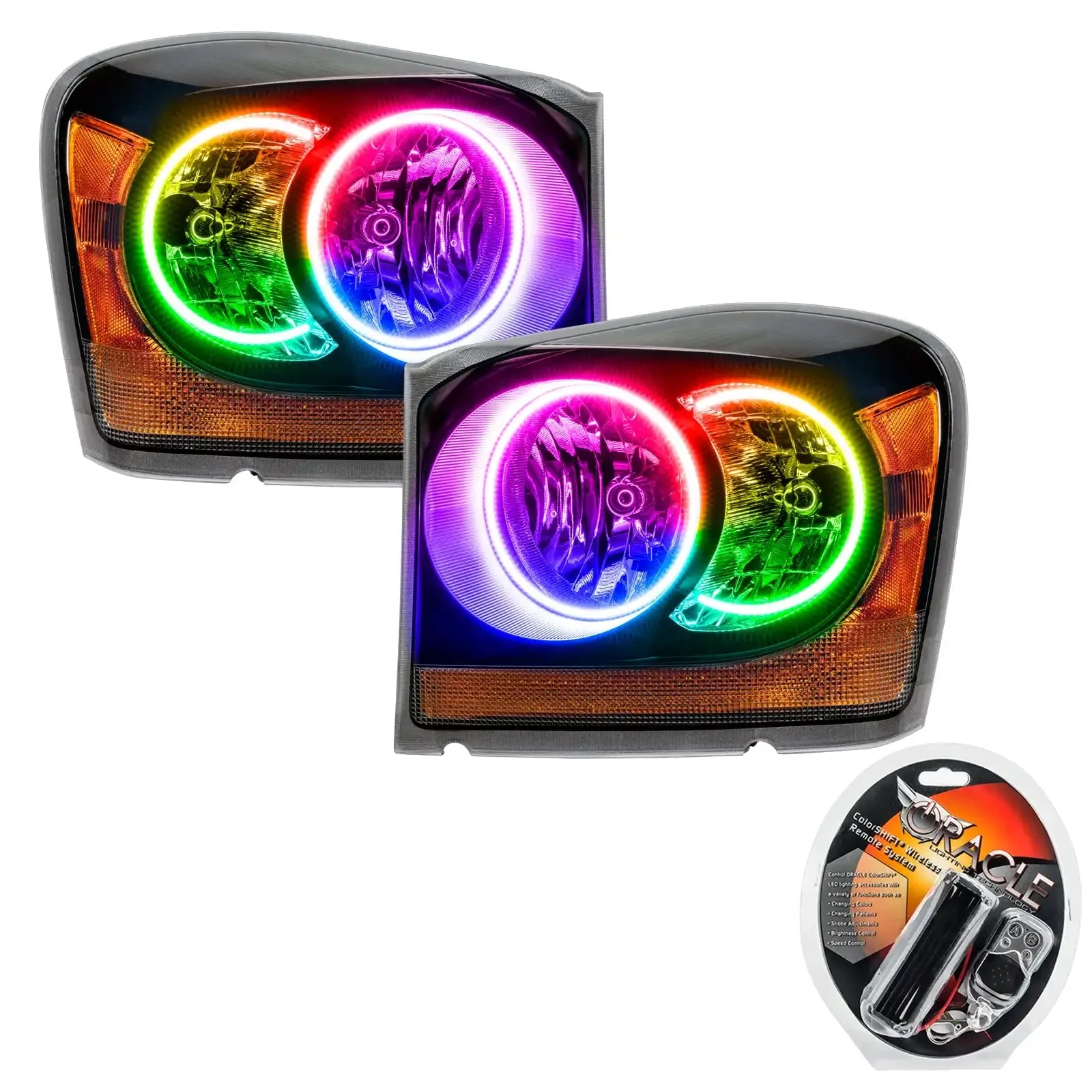 ORACLE Lighting 2004-2006 Dodge Durango Pre-Assembled Halo Headlights - Black Housing - Image 4