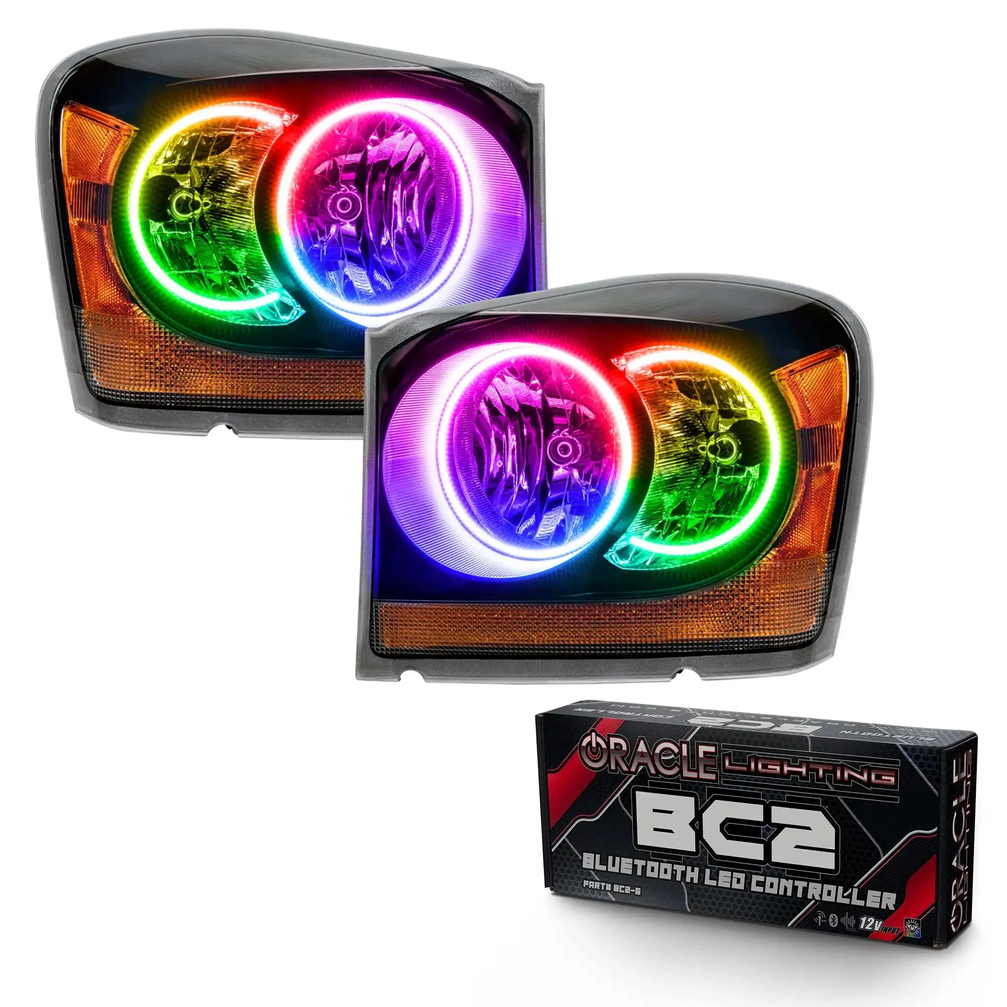 ORACLE Lighting 2004-2006 Dodge Durango Pre-Assembled Halo Headlights - Black Housing - Image 6