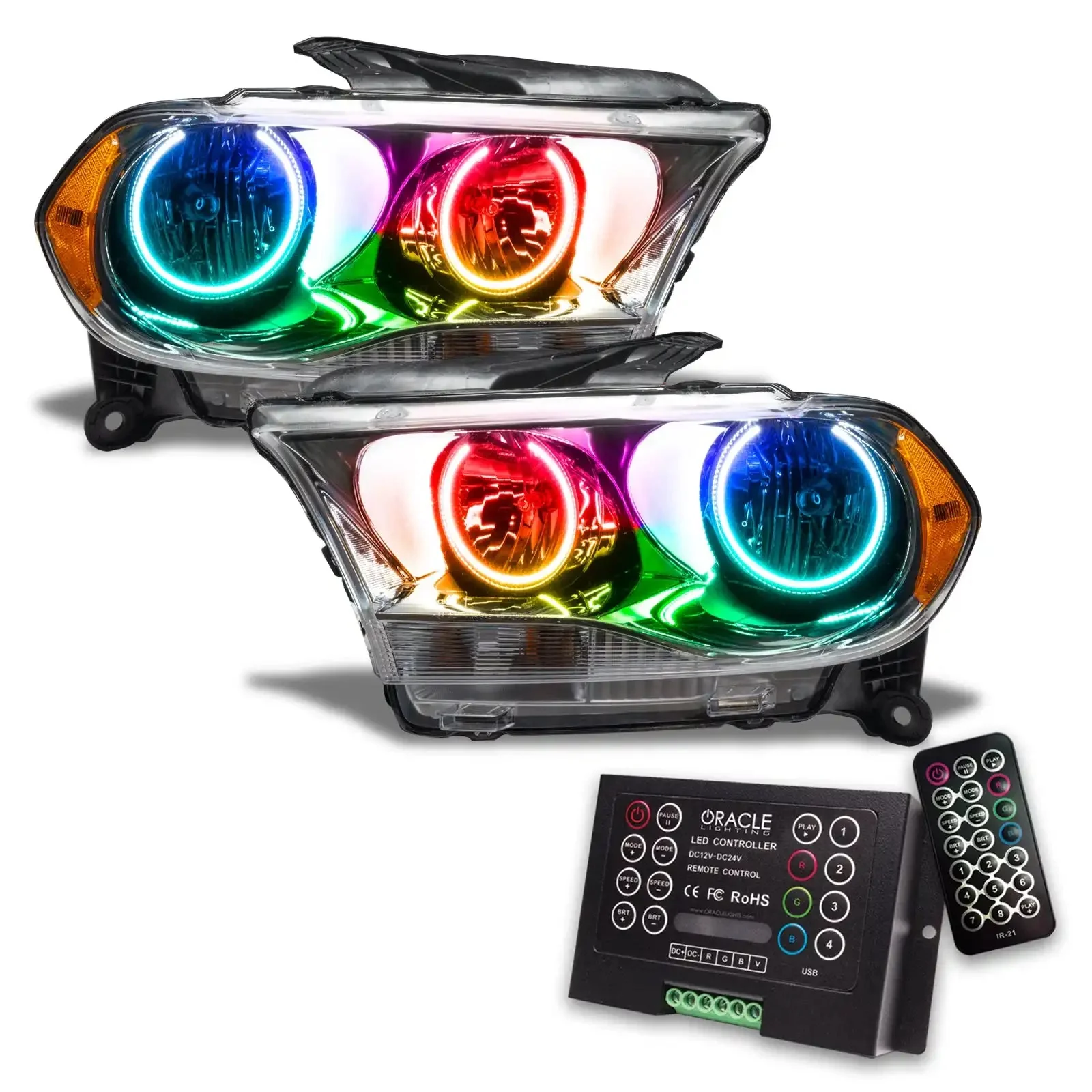 ORACLE Lighting 2011-2013 Dodge Durango Pre-Assembled Headlights Non-HID - Chrome Housing - Image 11