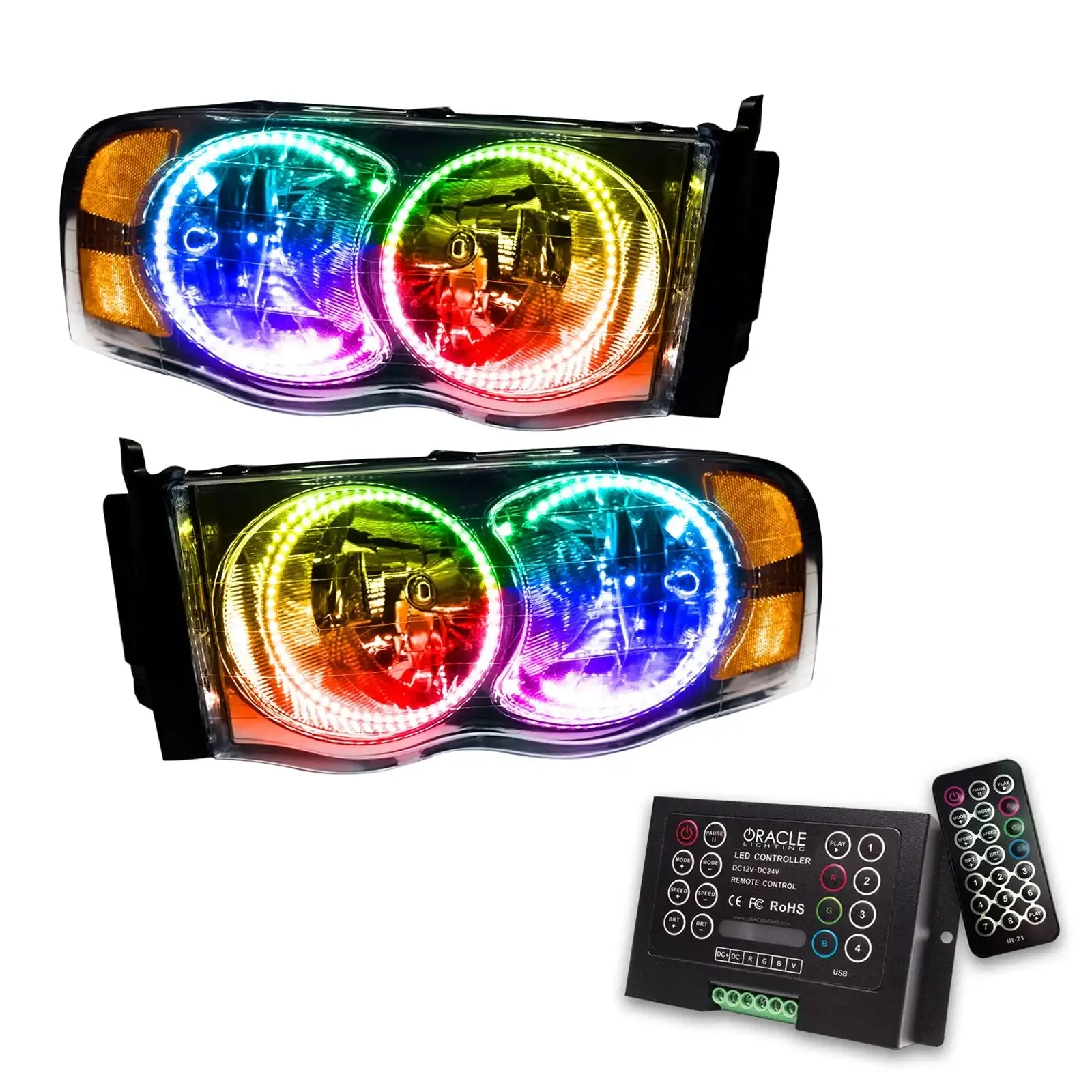 ORACLE Lighting 2002-2005 Dodge Ram Pre-Assembled Halo Headlights - Image 10