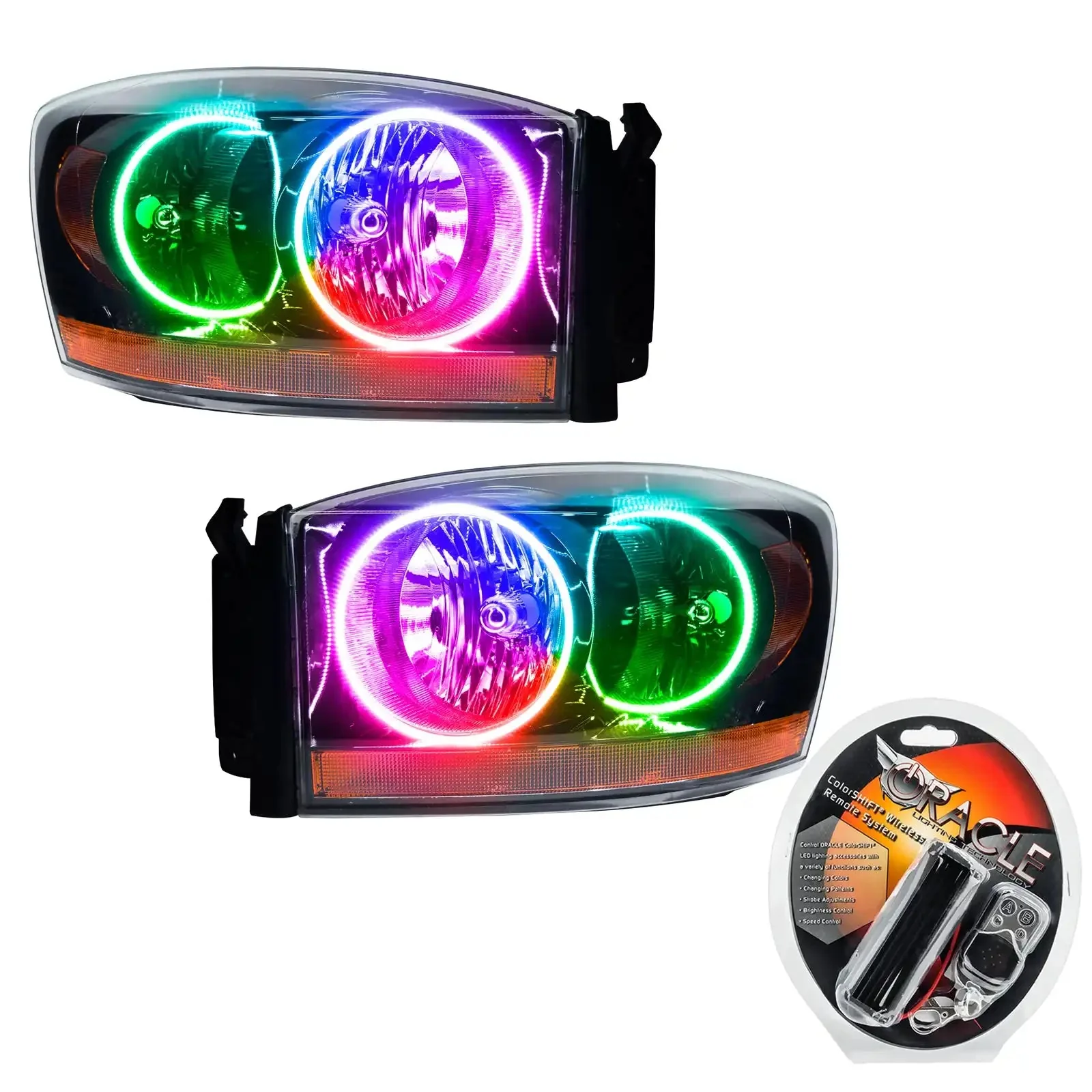 ORACLE Lighting 2006 Dodge Ram Pre-Assembled Halo Headlights - Black - Image 7