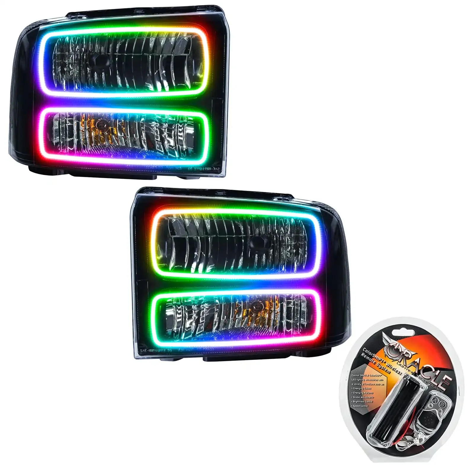ORACLE Lighting 2005 Ford Excursion Pre-Assembled Halo Headlights - Black Housing - Image 8