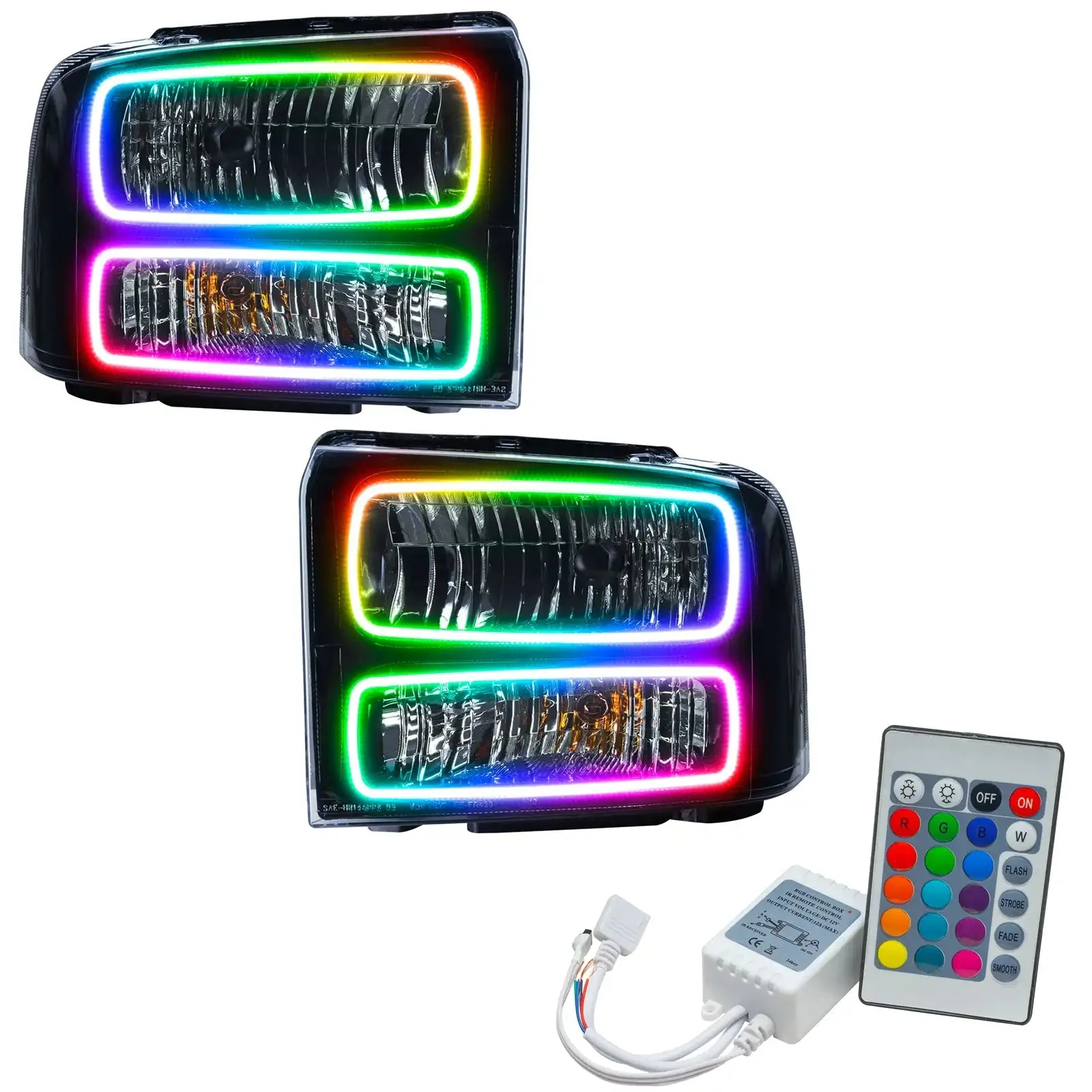ORACLE Lighting 2005 Ford Excursion Pre-Assembled Halo Headlights - Black Housing - Image 9
