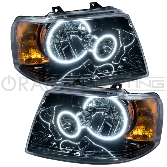 ORACLE Lighting 2003-2006 Ford Expedition Pre-Assembled Halo Headlights - Black Housing - Image 6