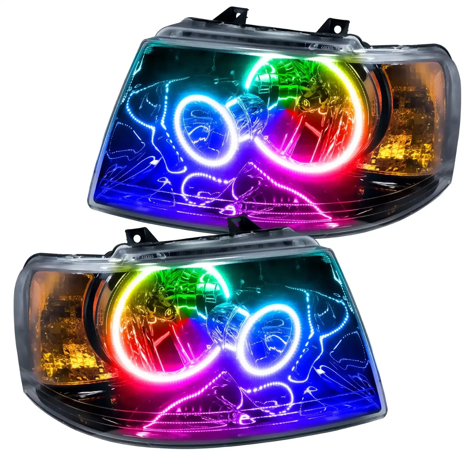ORACLE Lighting 2003-2006 Ford Expedition Pre-Assembled Halo Headlights - Black Housing - Image 7