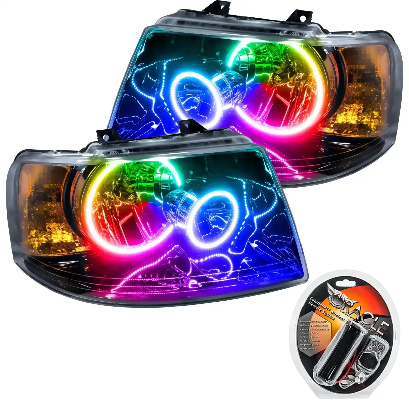 ORACLE Lighting 2003-2006 Ford Expedition Pre-Assembled Halo Headlights - Black Housing - Image 8